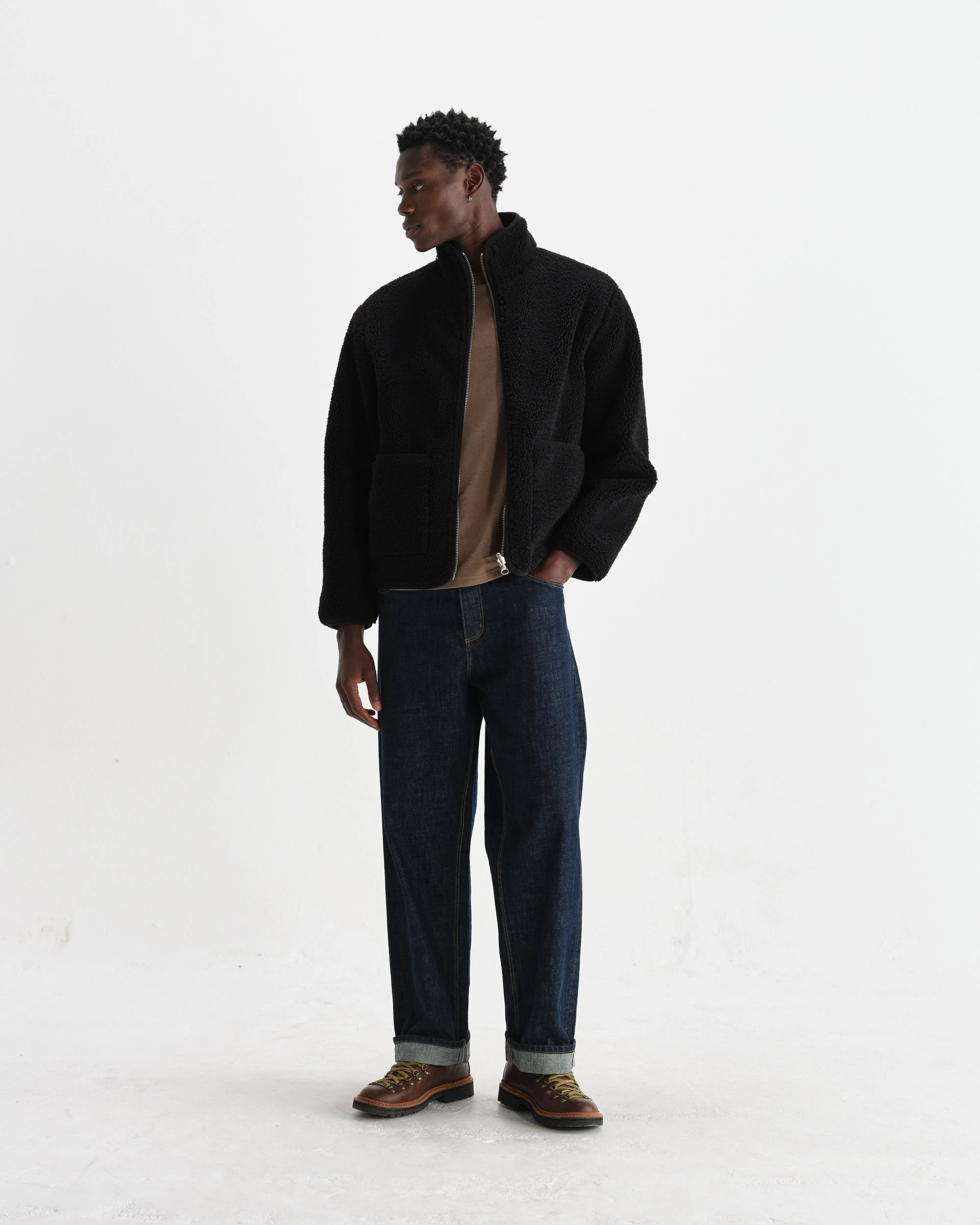 Killick - Black Reversible Corduroy Borg Jacket sold by Wax London product image thumbnail 5