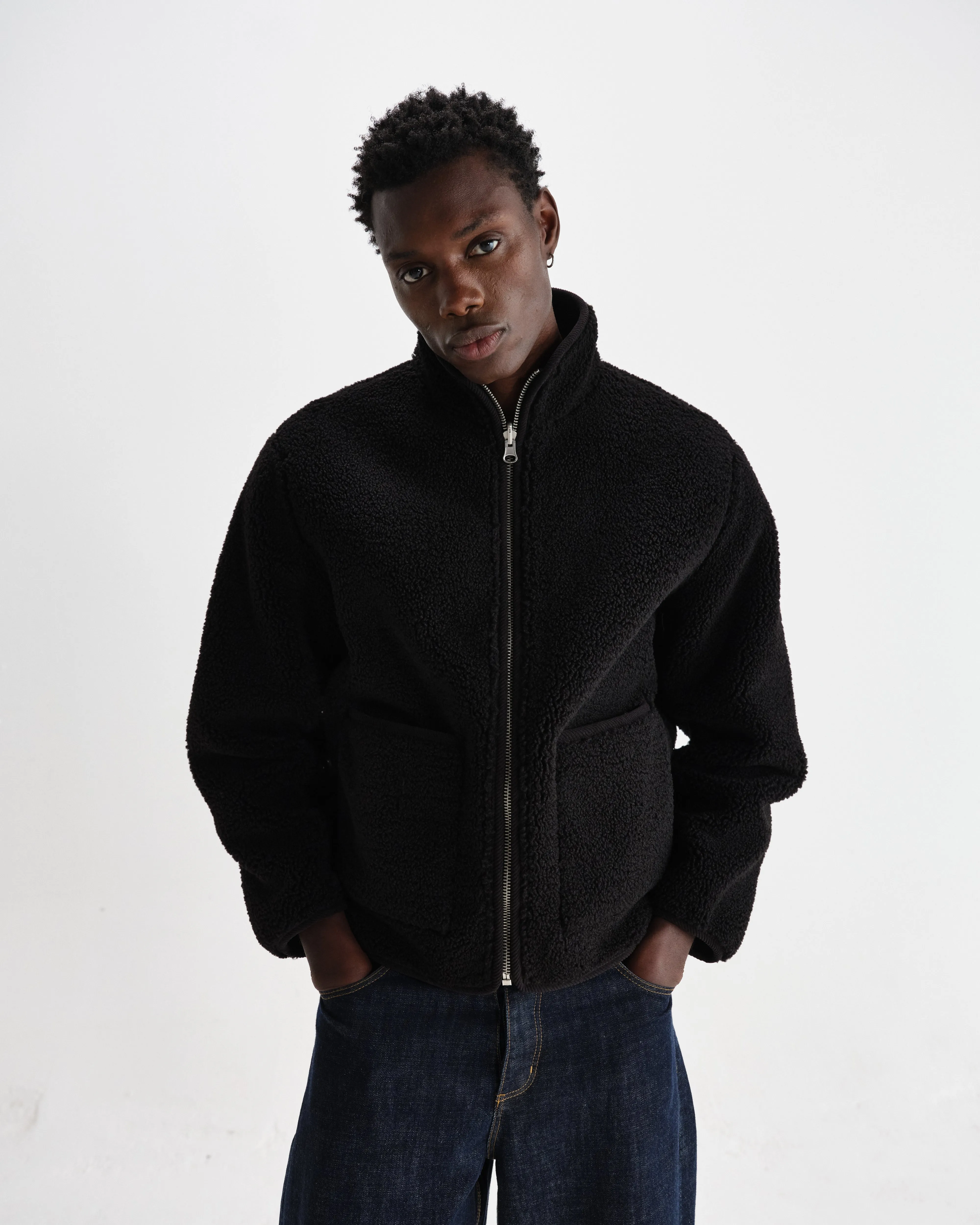 Killick - Black Reversible Corduroy Borg Jacket sold by Wax London product image thumbnail 3