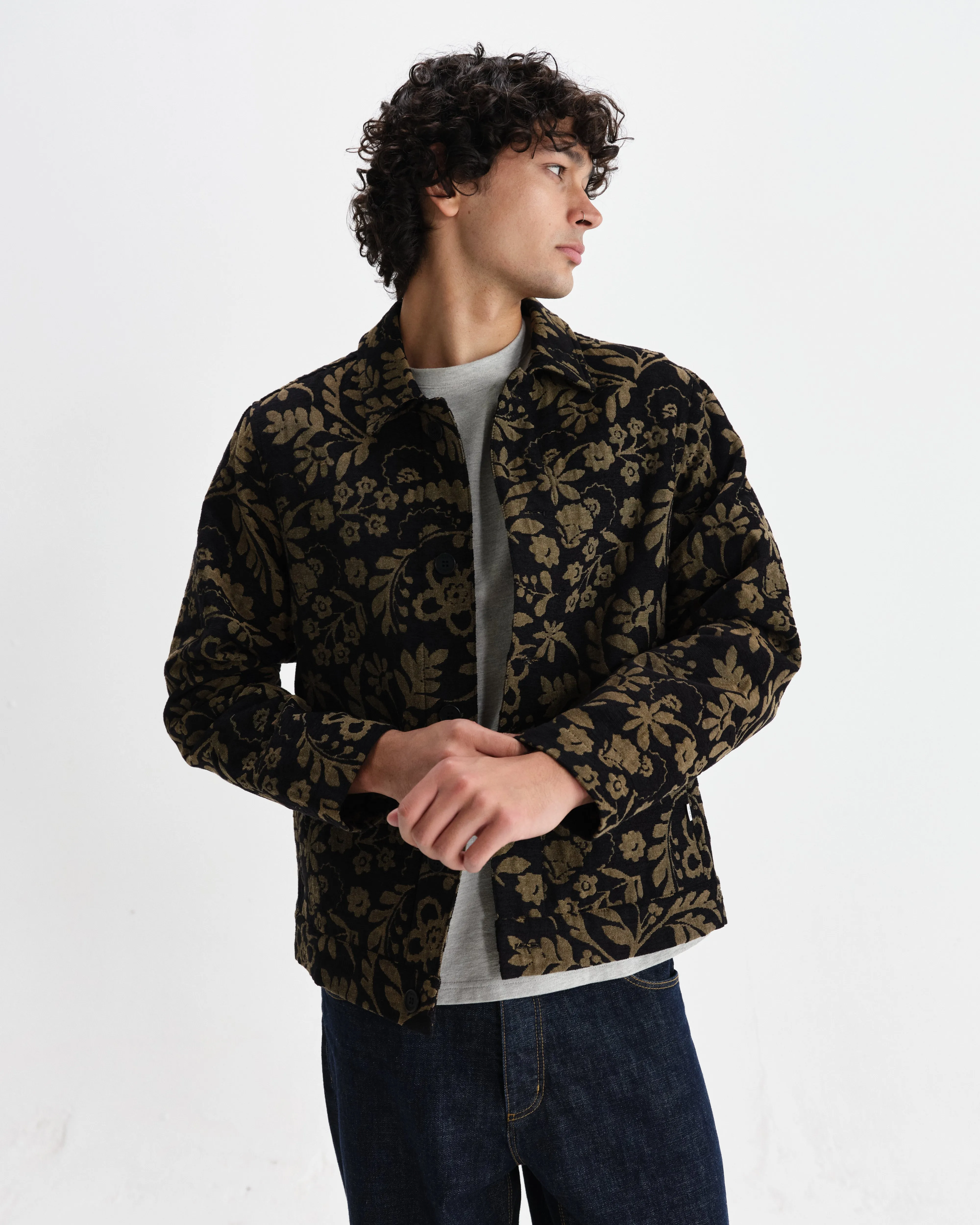 Iggy - Black And Khaki Chenille Jacquard Jacket sold by Wax London product image thumbnail 2