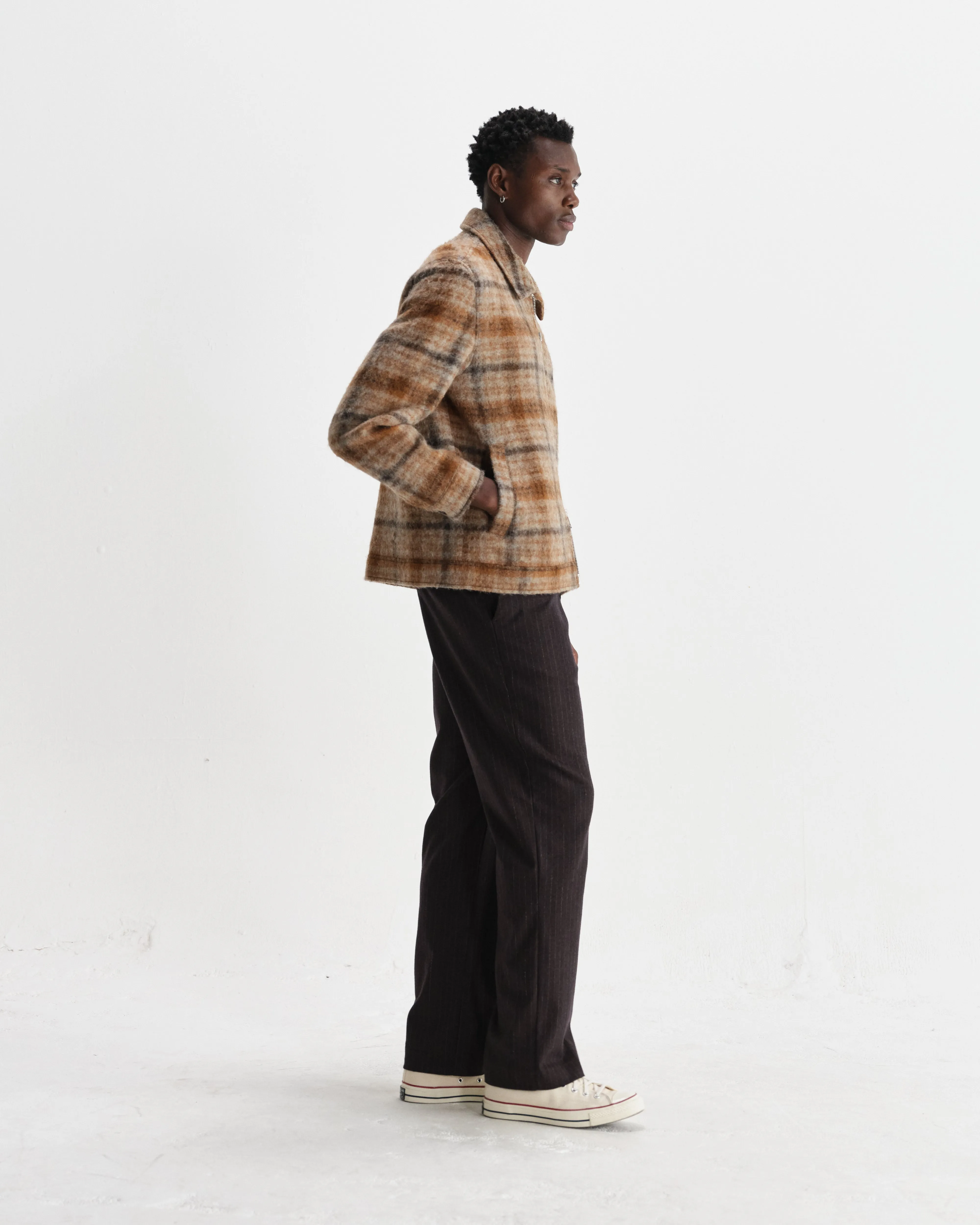 Heath - Natural And Tan Drawn Check Jacket sold by Wax London product image thumbnail 5