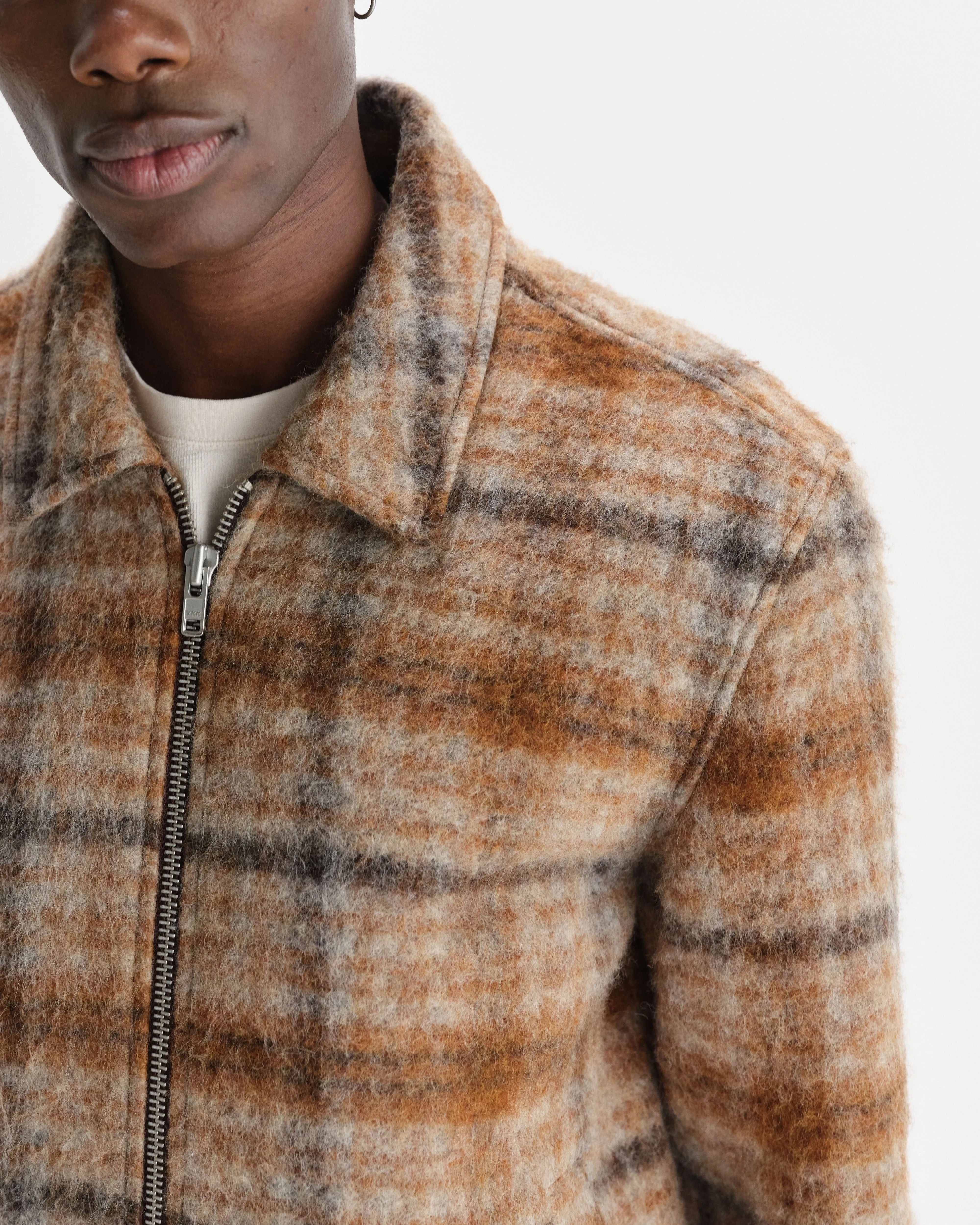 Heath - Natural And Tan Drawn Check Jacket sold by Wax London product image thumbnail 3