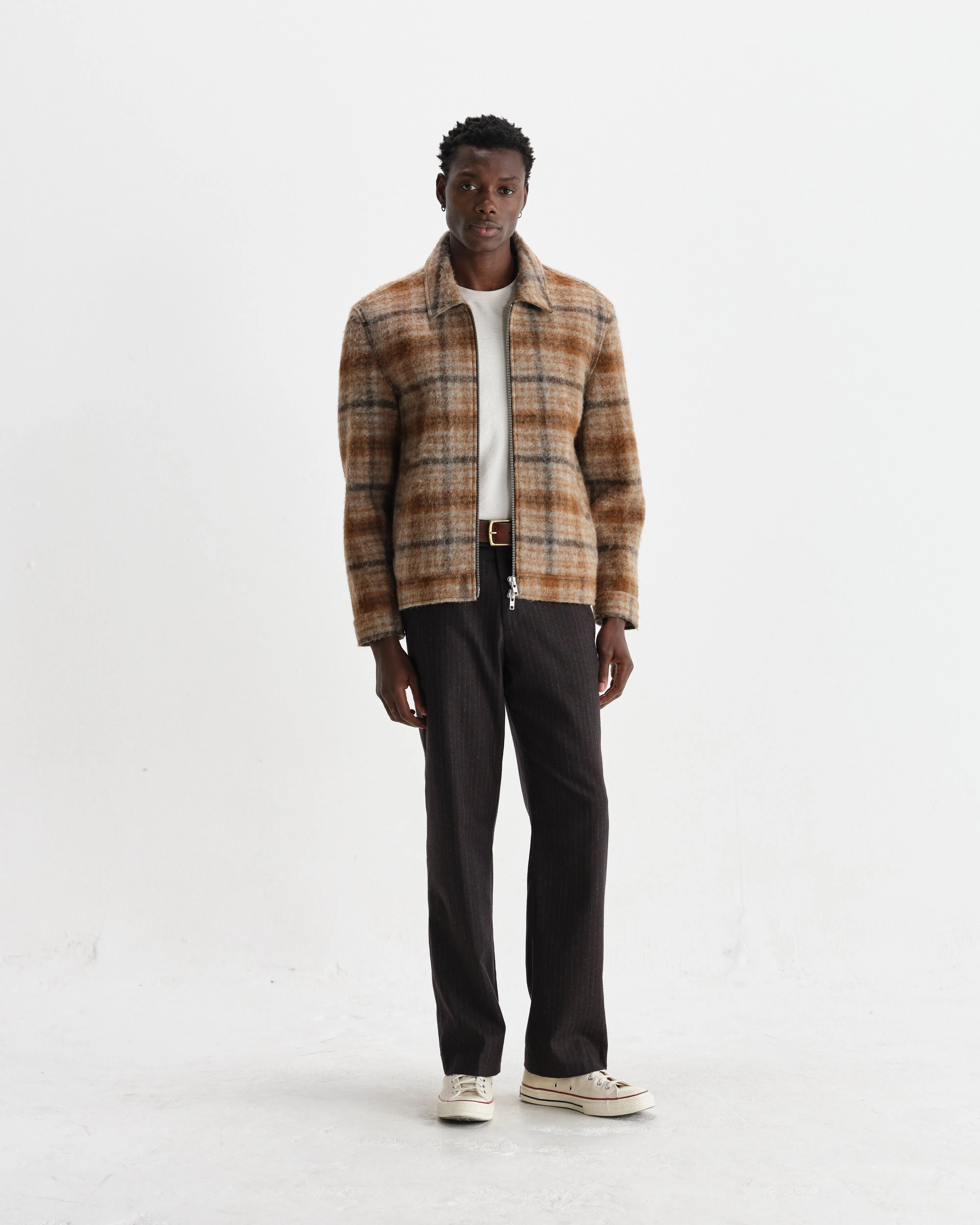 Heath - Natural And Tan Drawn Check Jacket sold by Wax London product image thumbnail 4