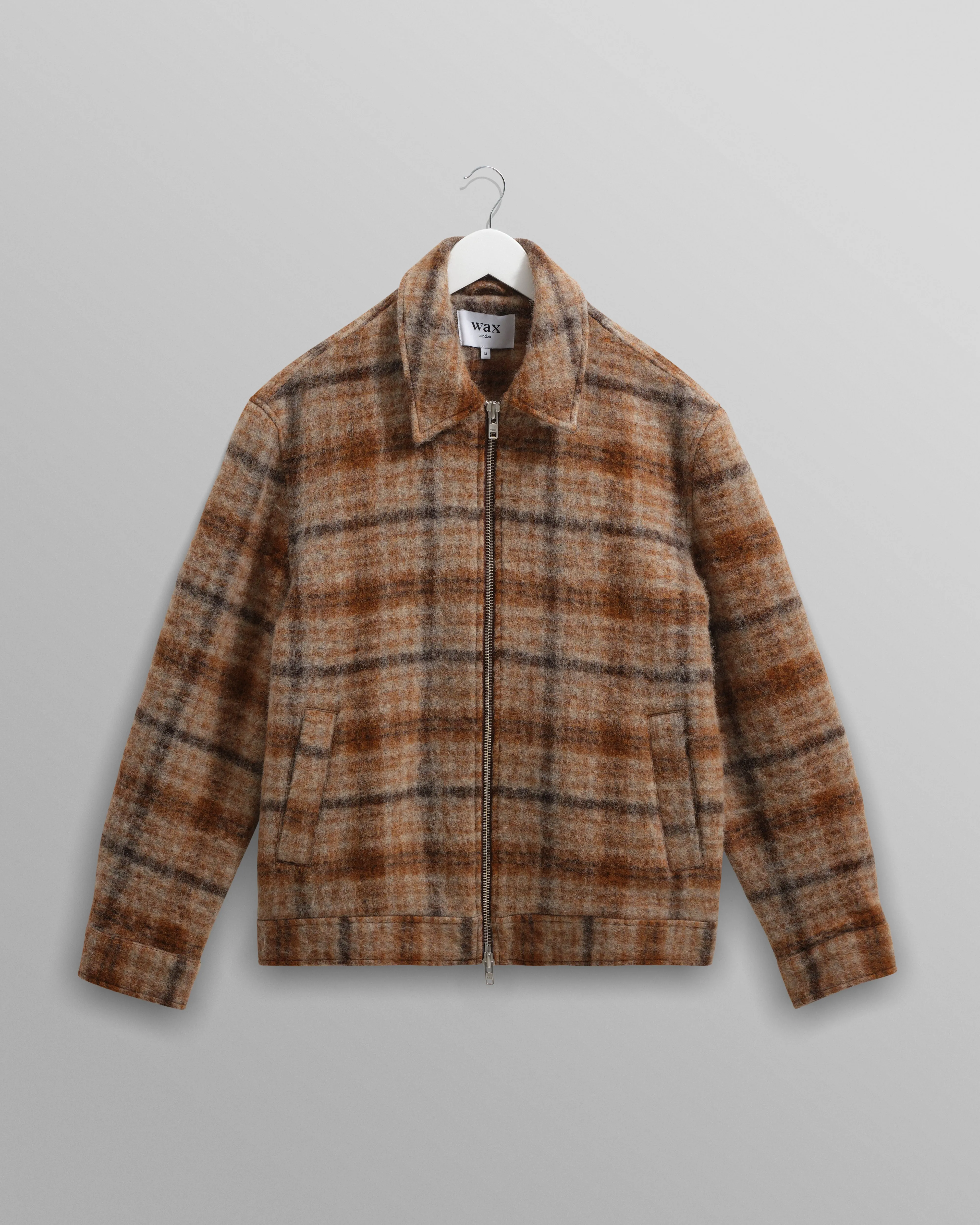 Heath - Natural And Tan Drawn Check Jacket sold by Wax London
