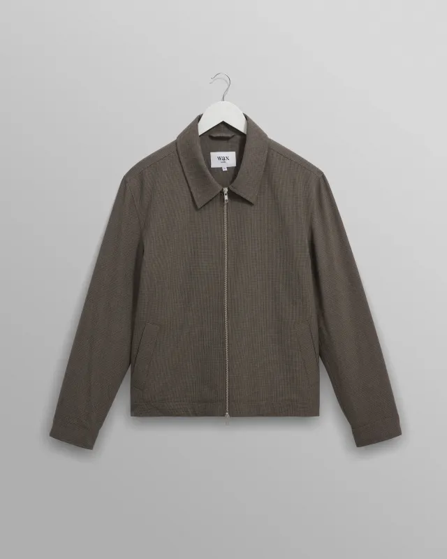 Eldon - Brown Micro Puppytooth Jacket sold by Wax London