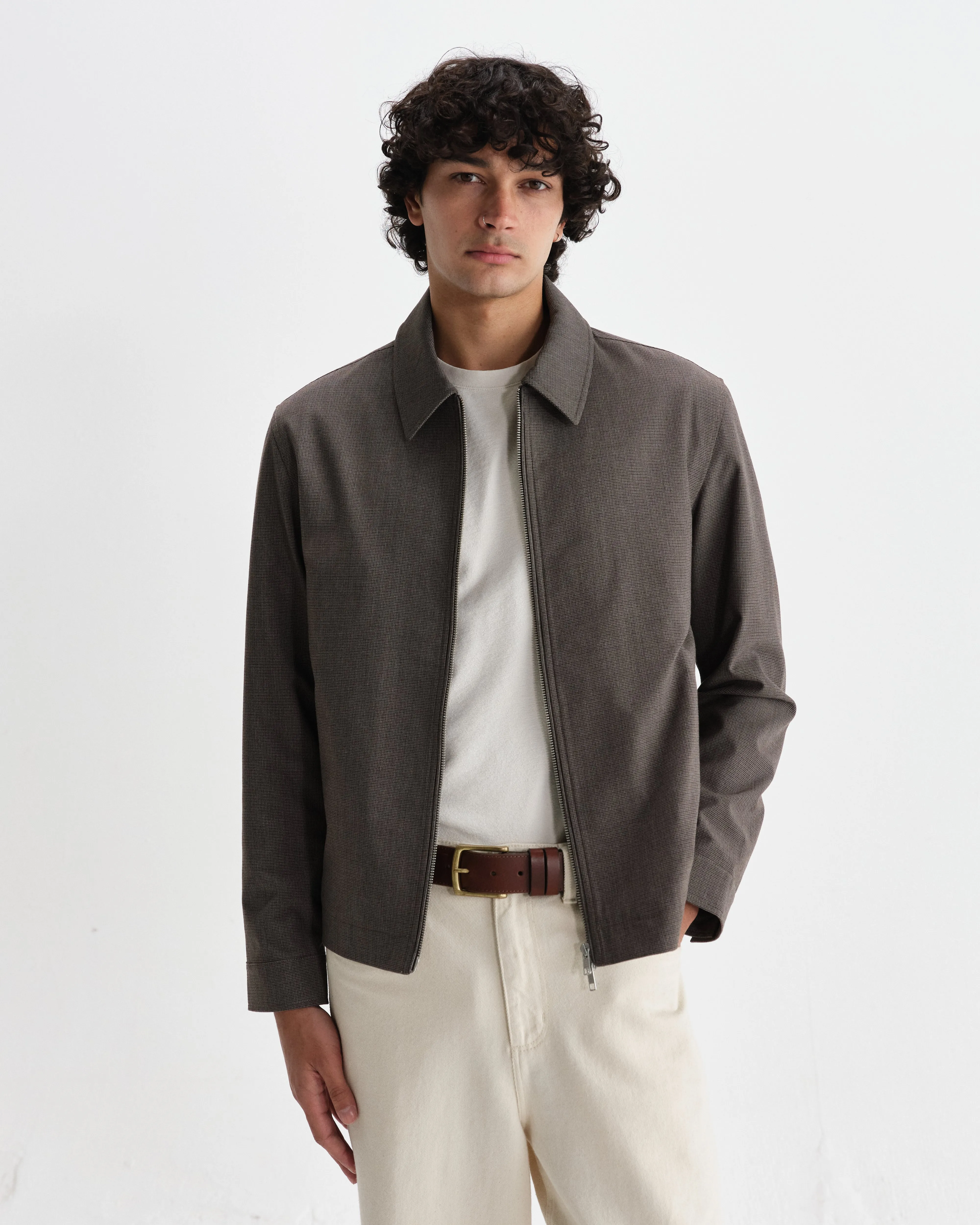 Eldon - Brown Micro Puppytooth Jacket sold by Wax London product image thumbnail 2