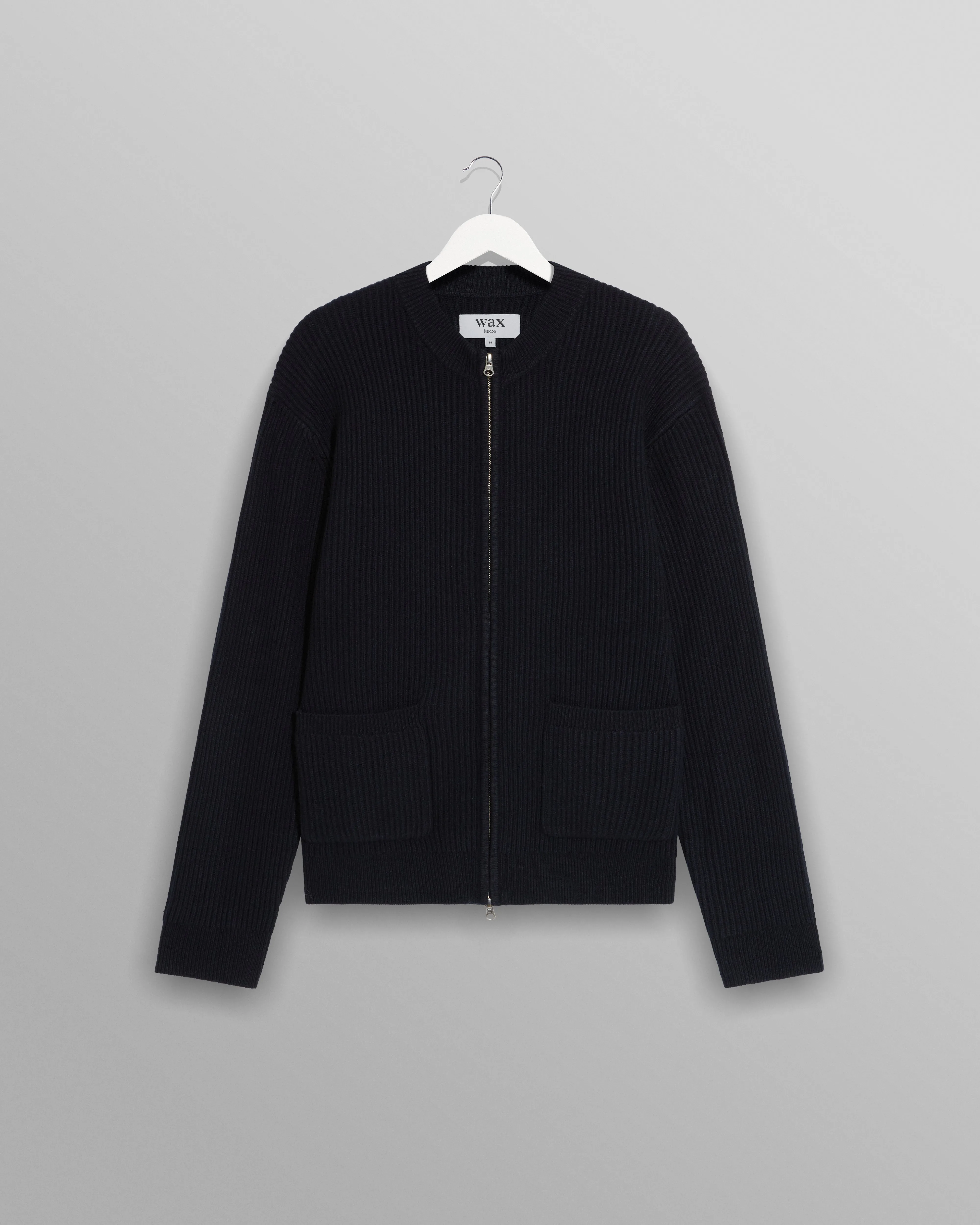 Lisford - Navy Stitch Zip Cardigan sold by Wax London