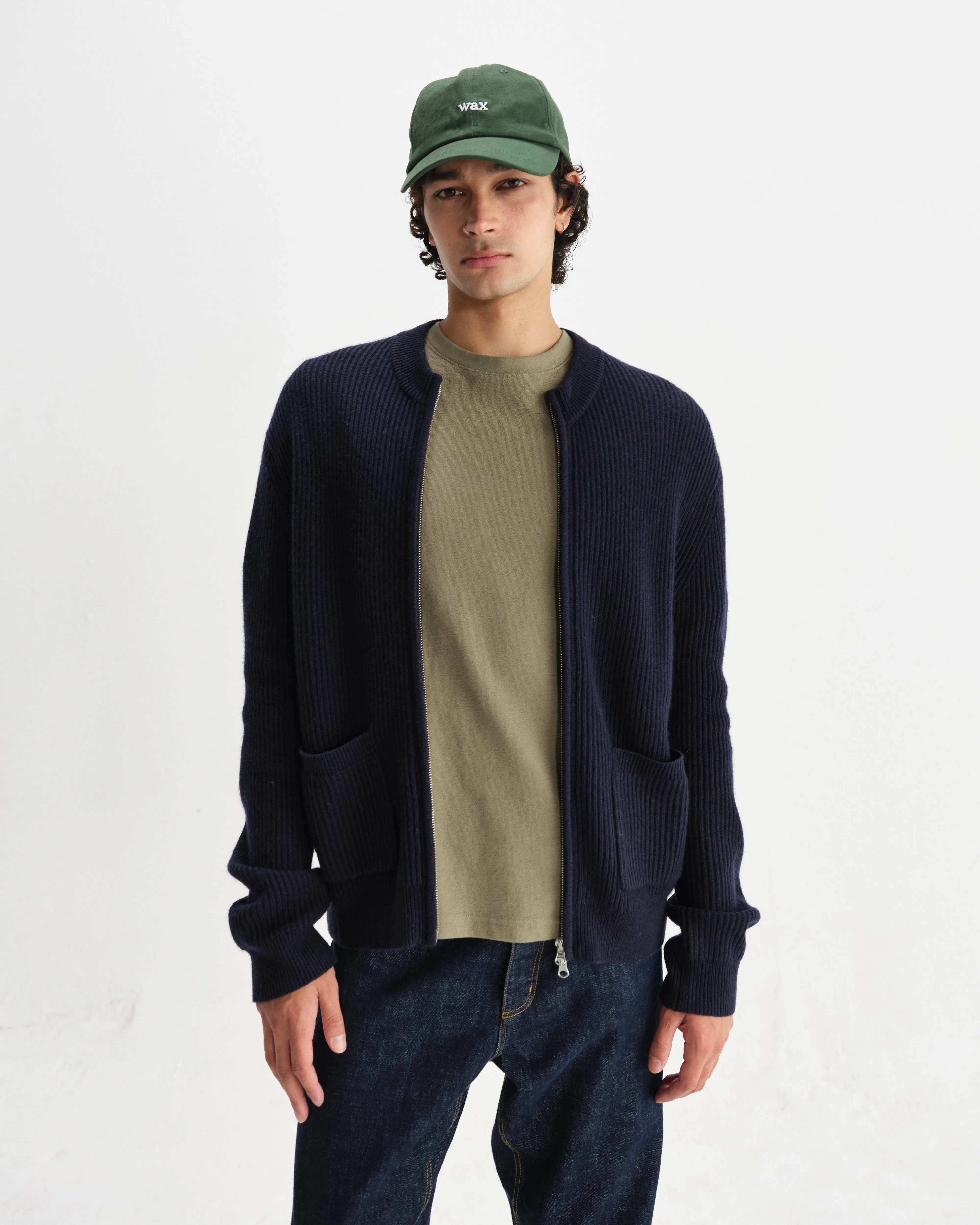 Lisford - Navy Stitch Zip Cardigan sold by Wax London product image thumbnail 2