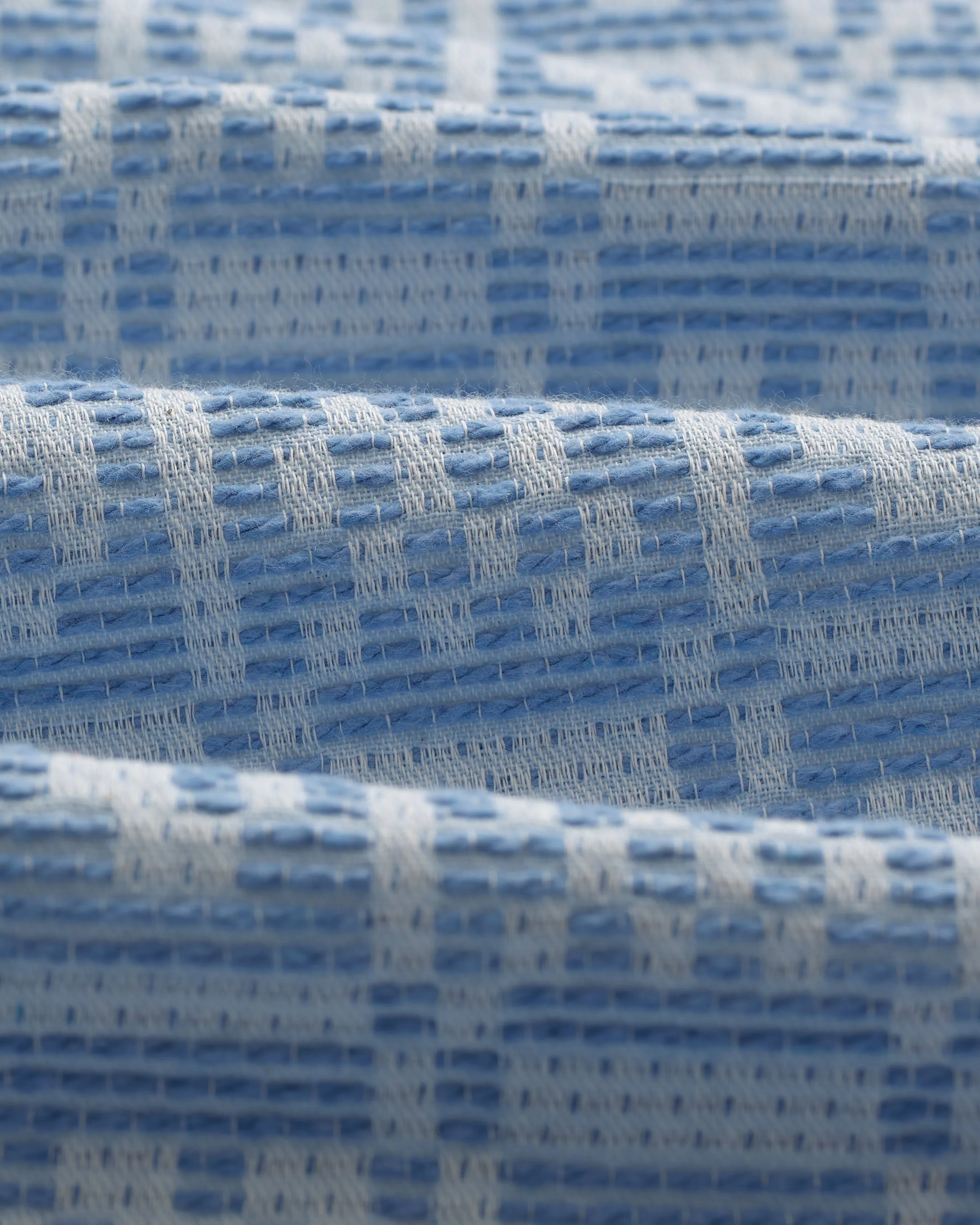 Didcot - Blue And Ecru Geo Dobby Short-Sleeve Shirt sold by Wax London product image thumbnail 4