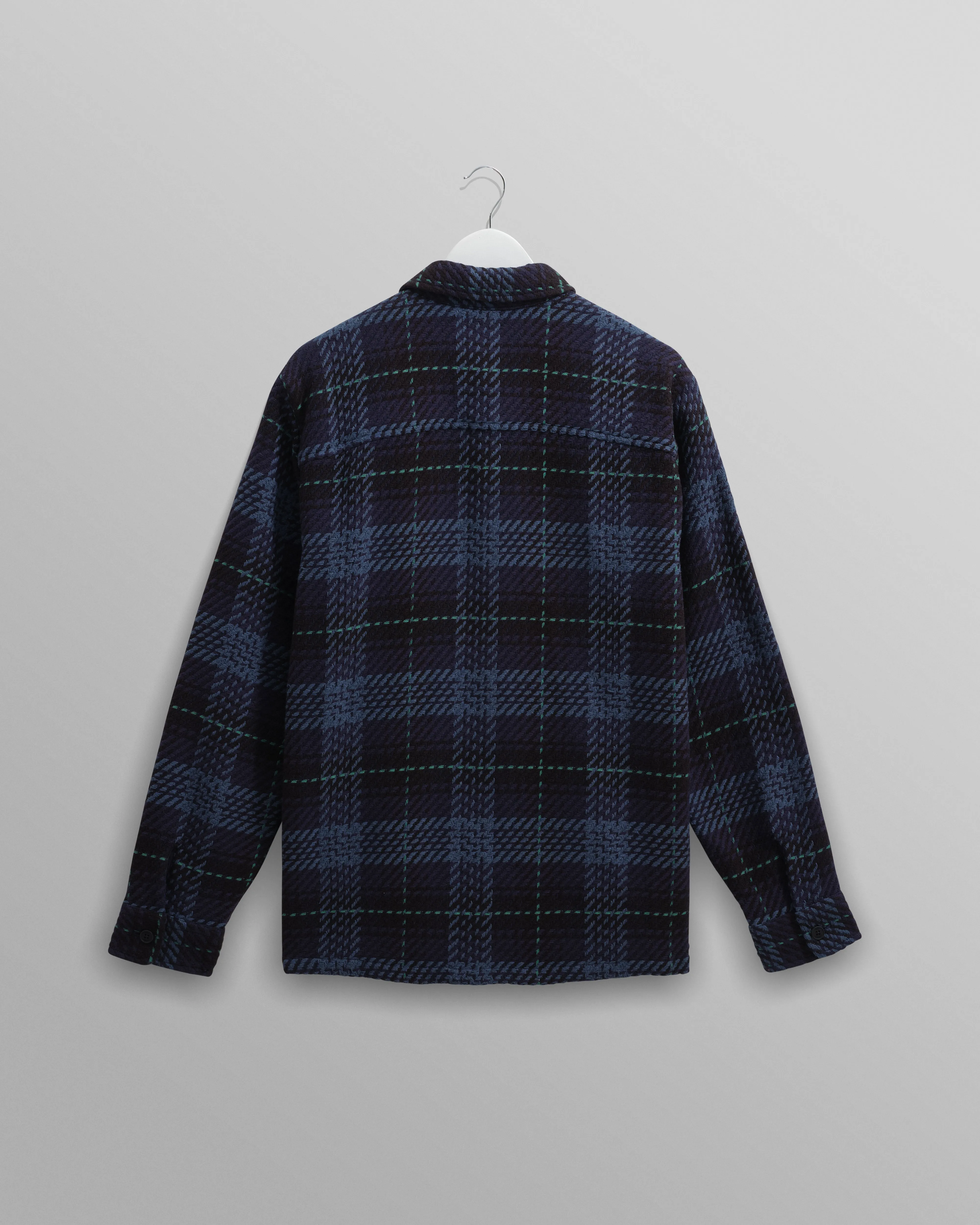 Whiting - Black And Navy Tartan Check Overshirt sold by Wax London product image thumbnail 3