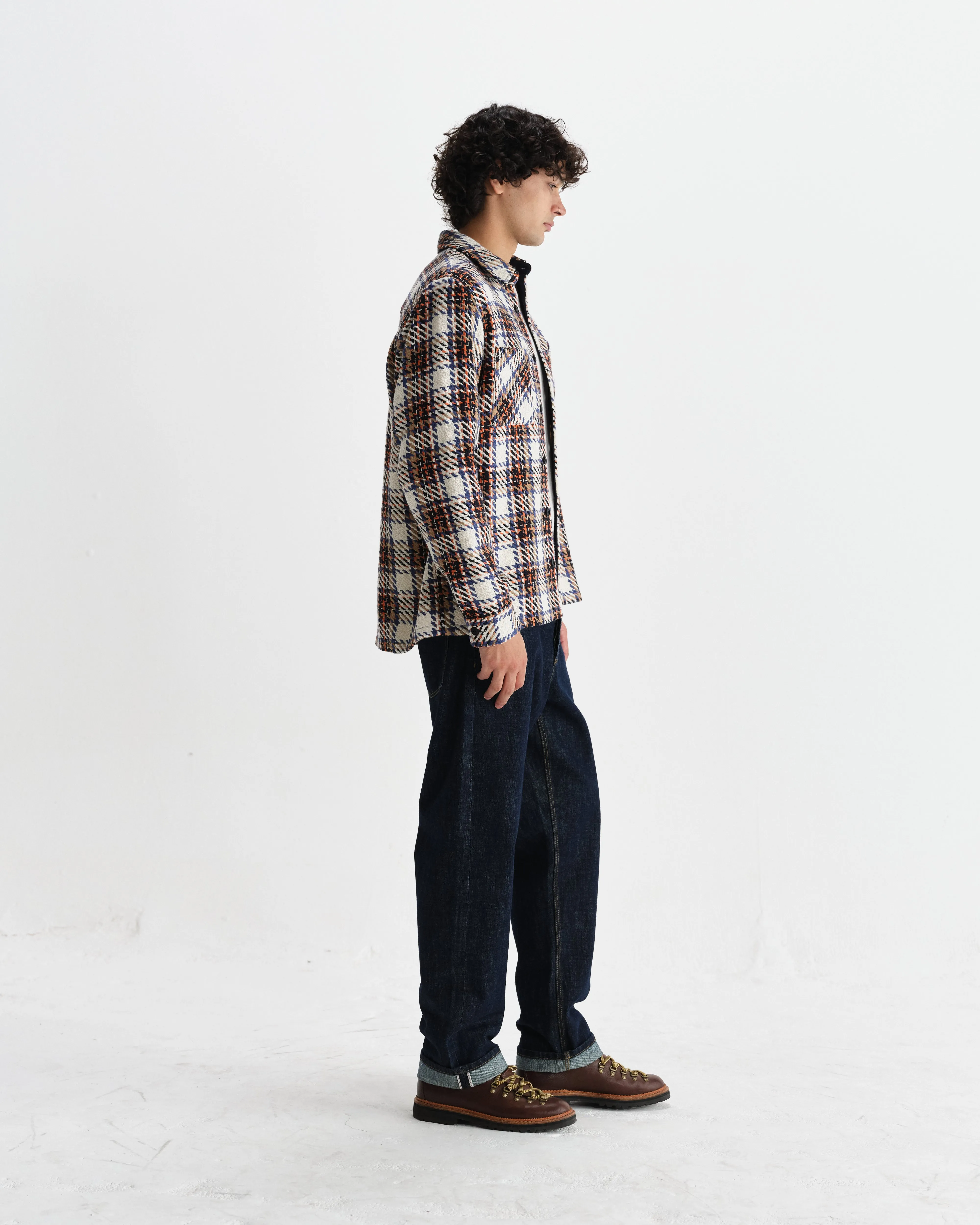Whiting - Ecru And Multicolour Zoar Check Overshirt sold by Wax London product image thumbnail 5