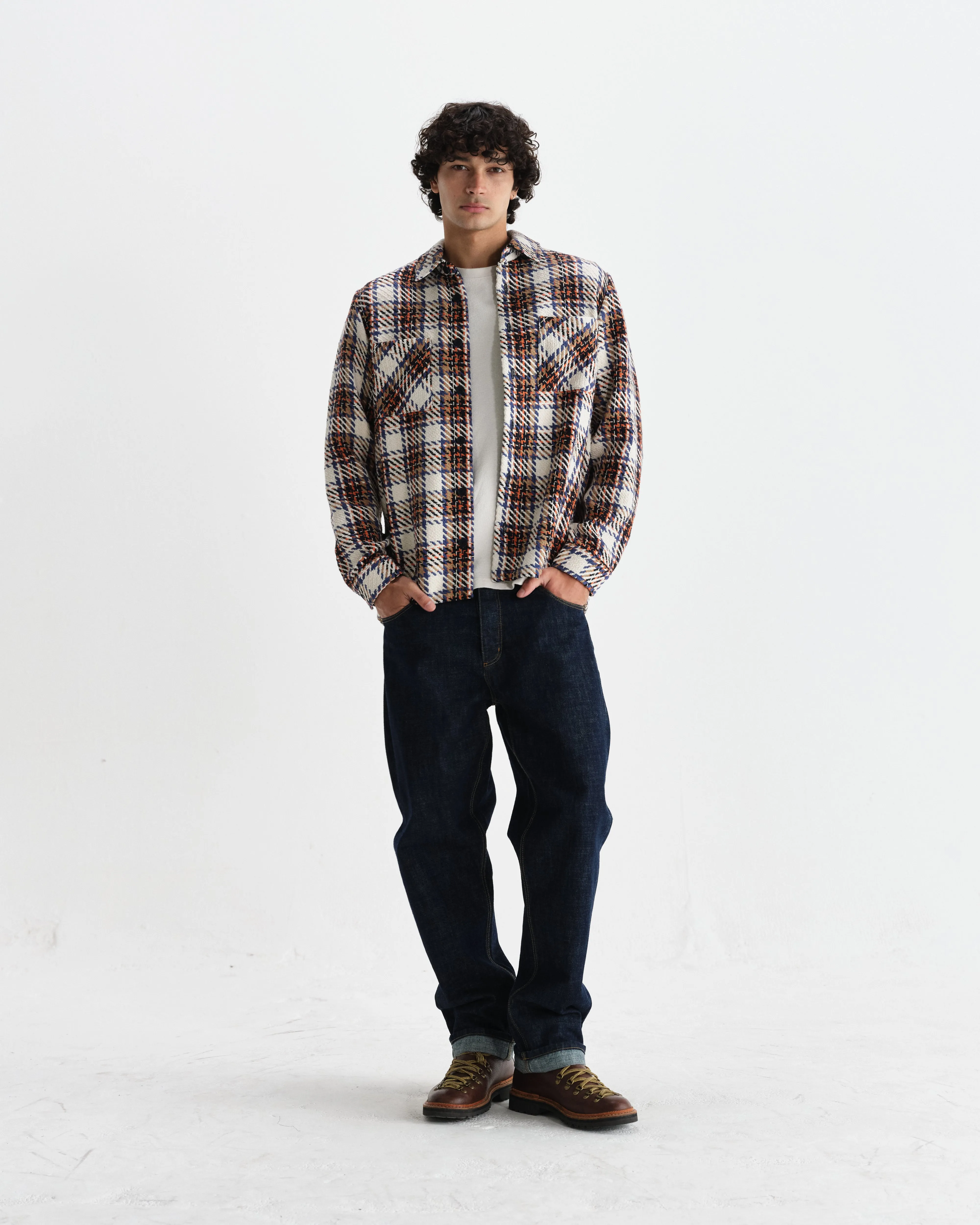 Whiting - Ecru And Multicolour Zoar Check Overshirt sold by Wax London product image thumbnail 4