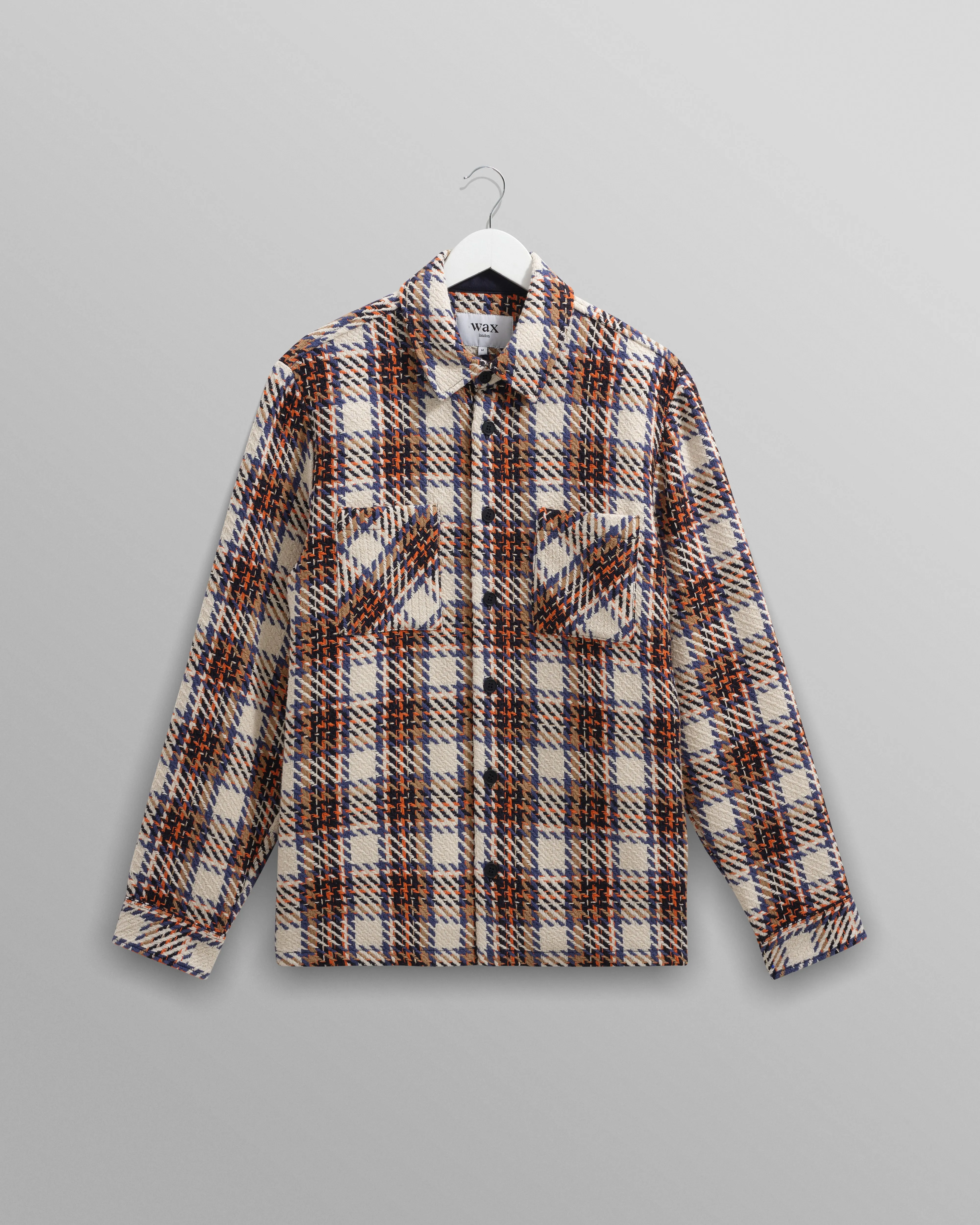 Whiting - Ecru And Multicolour Zoar Check Overshirt sold by Wax London
