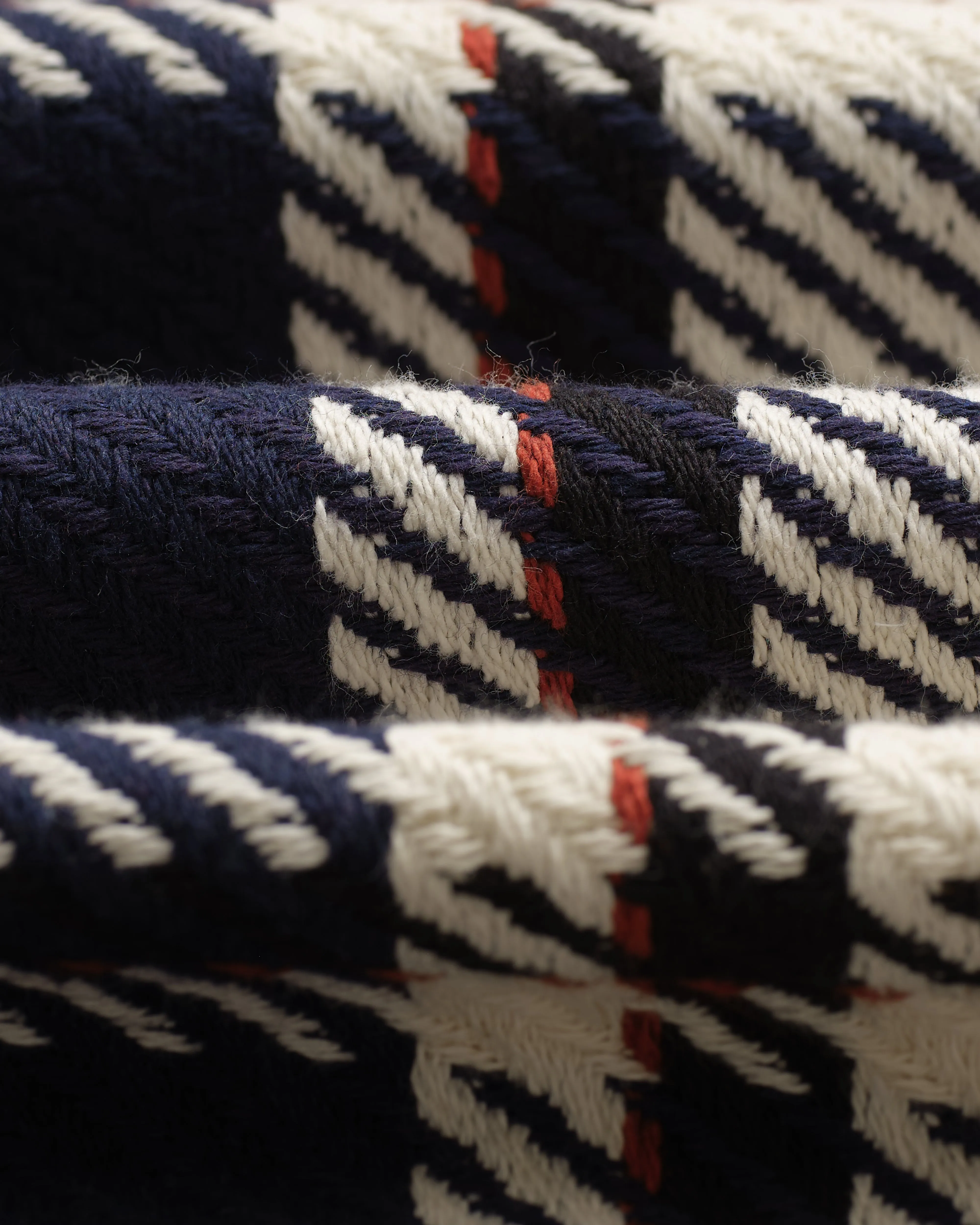 Whiting - Navy And Ecru South Check Overshirt sold by Wax London product image thumbnail 4