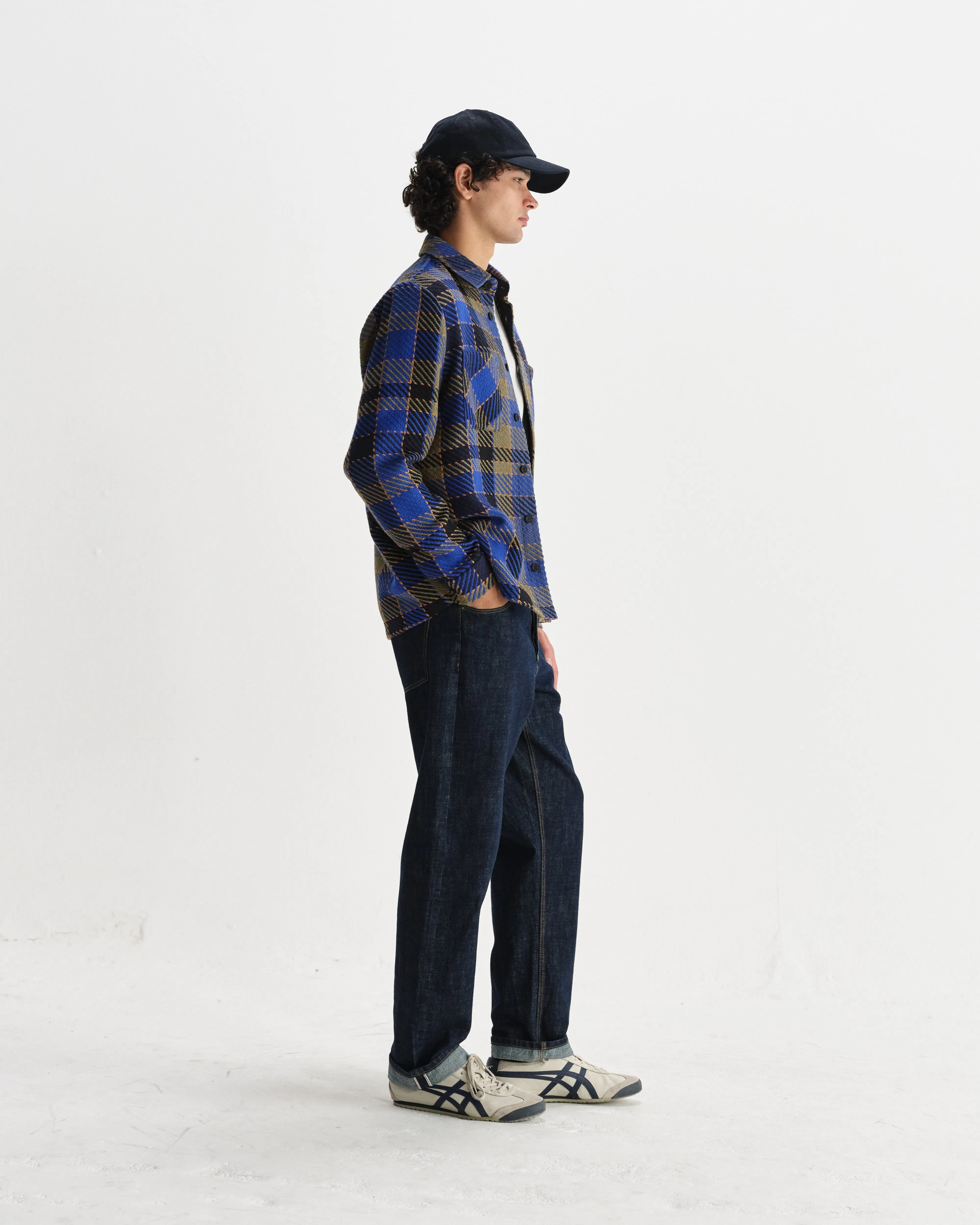 Whiting - Blue And Khaki Pike Check Overshirt sold by Wax London product image thumbnail 5