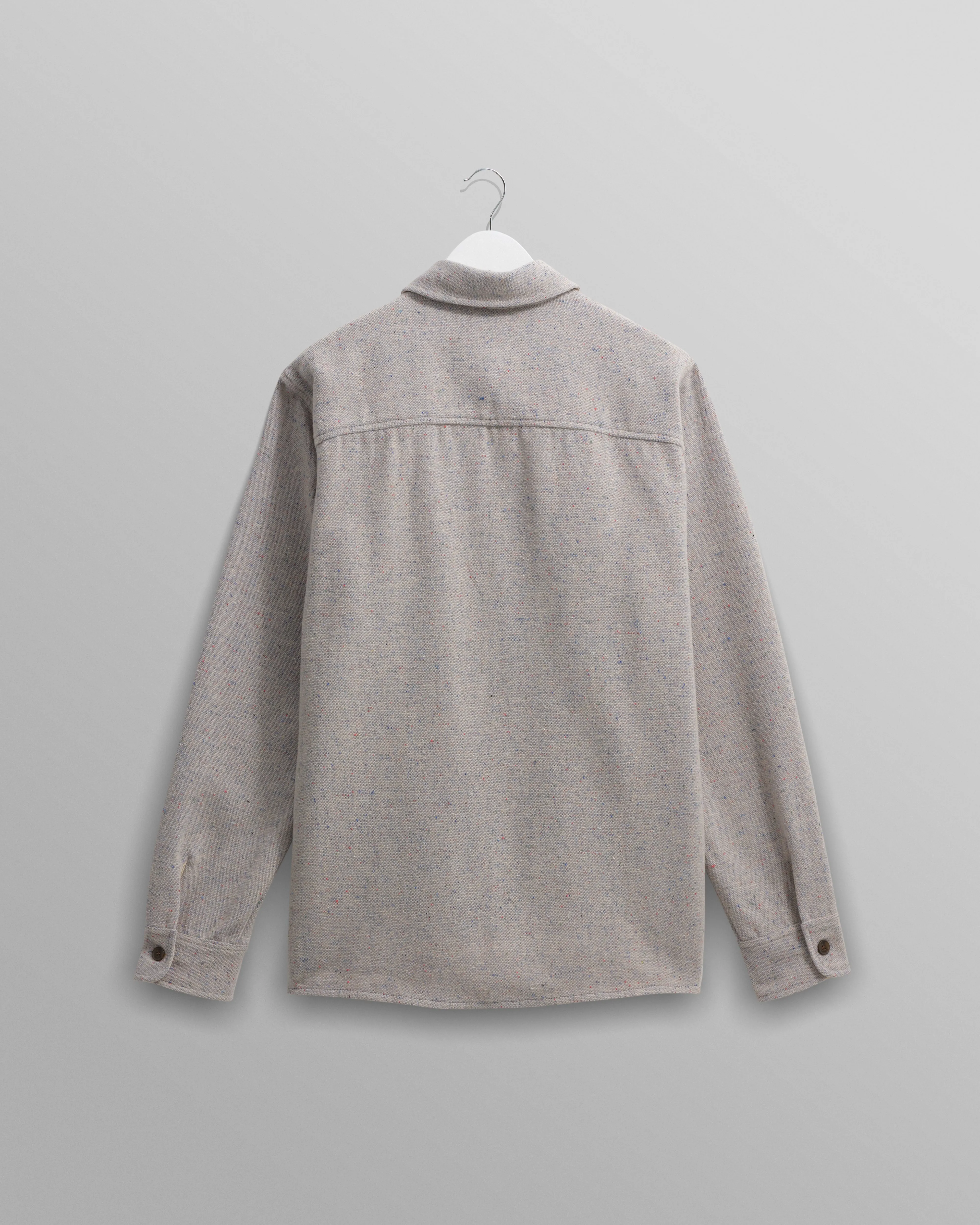 Whiting - Blue Fleck Wool Overshirt sold by Wax London product image thumbnail 3