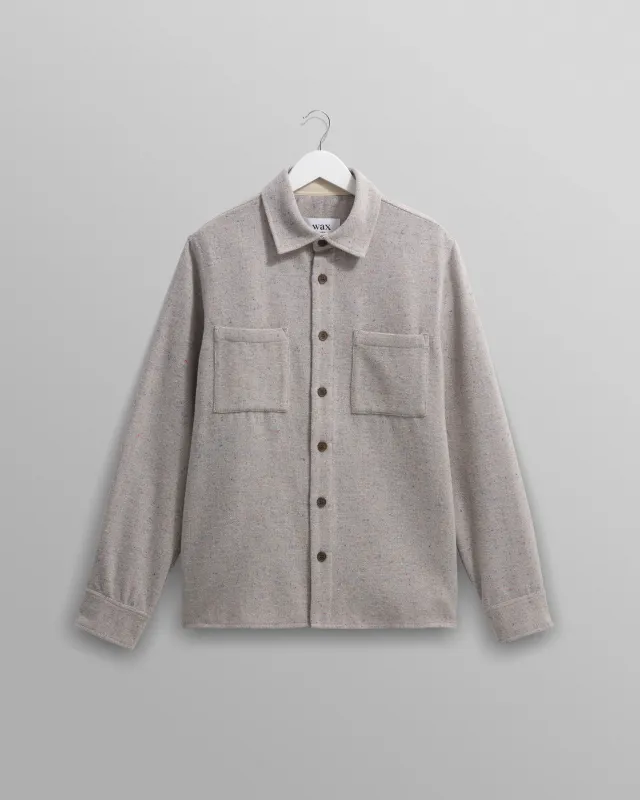 Whiting - Blue Fleck Wool Overshirt sold by Wax London