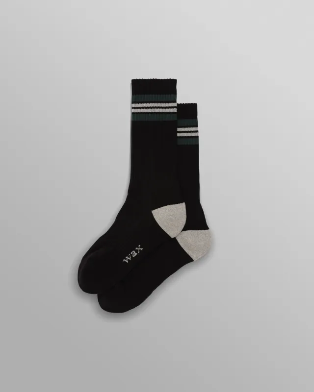 Thorpe - Black And Grey Preppy Stripe Socks made by Wax London