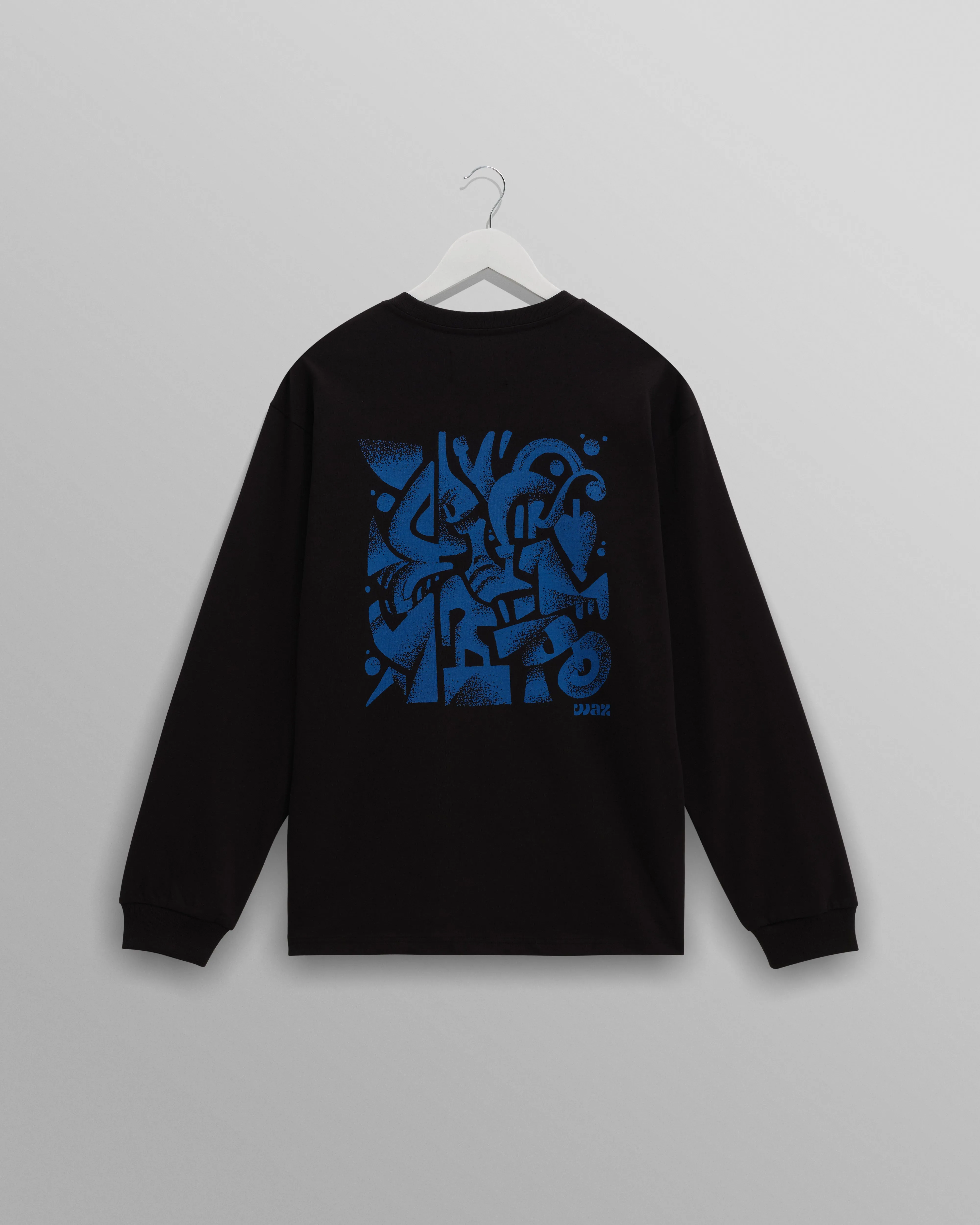 Hayden - Black And Blue 90s Doodle Graphic Cotton T-Shirt sold by Wax London