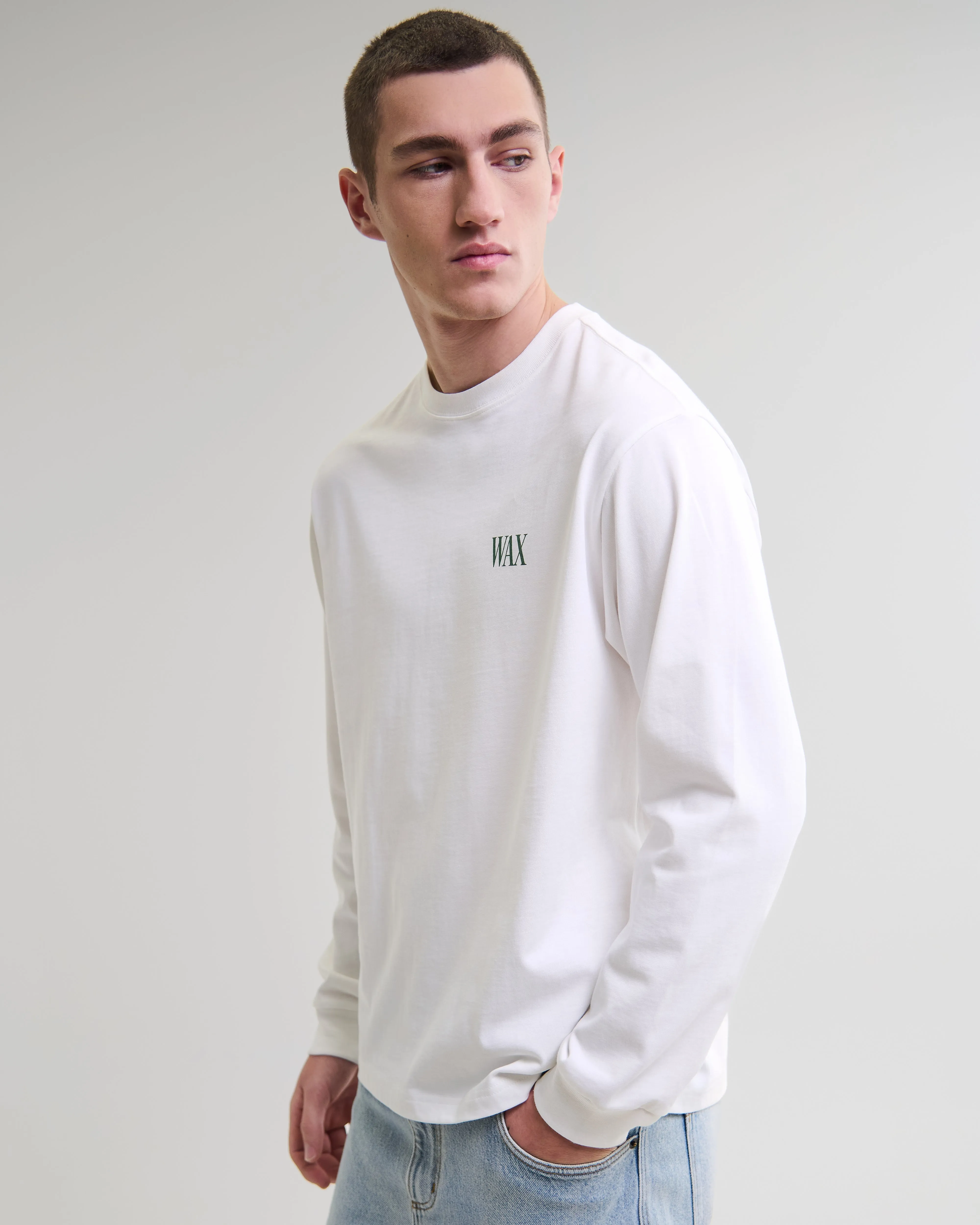 Hayden - White And Green Botanical Graphic Cotton T-Shirt sold by Wax London product image thumbnail 3