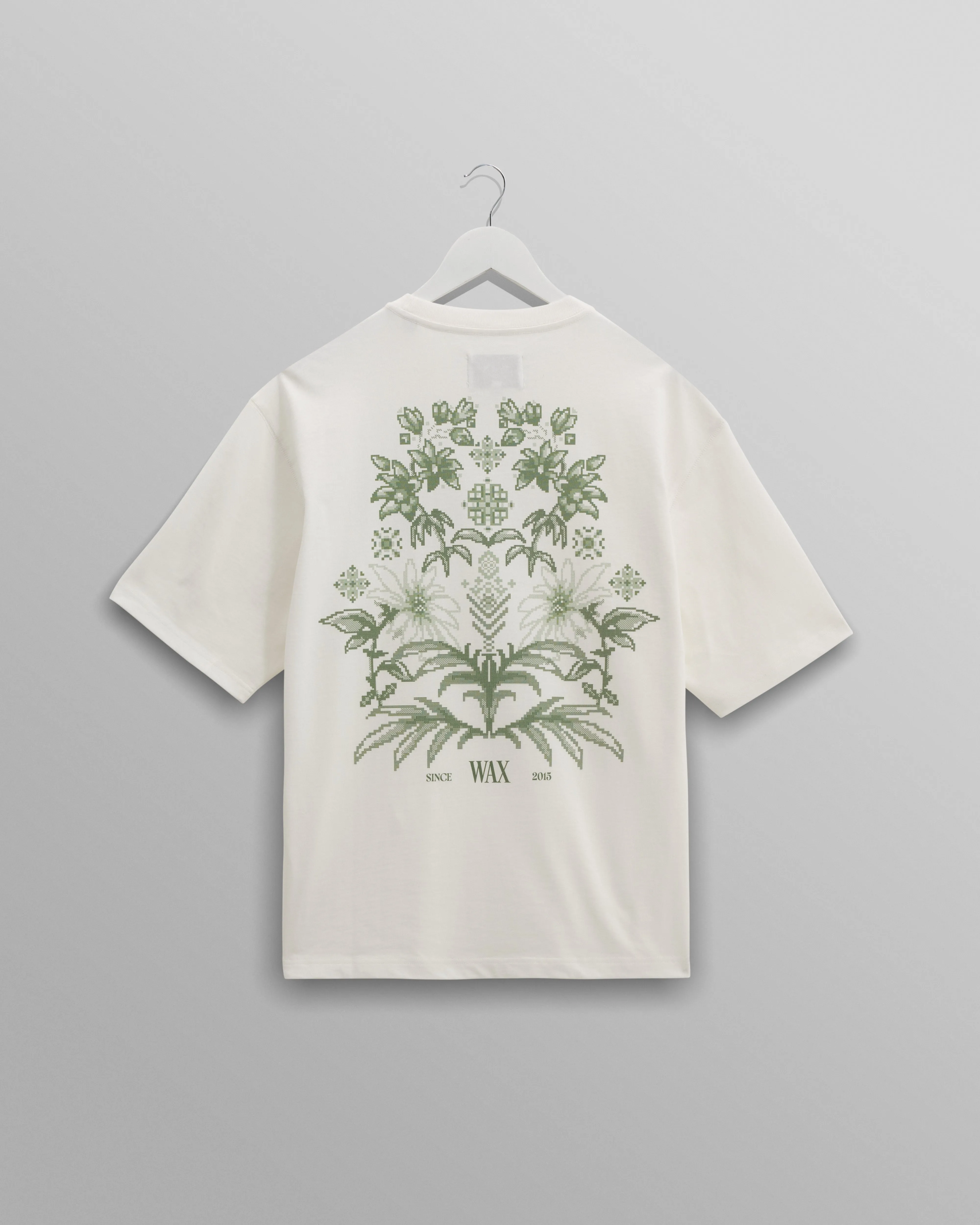 Milton - White And Green Botanical Graphic Cotton T-Shirt sold by Wax London