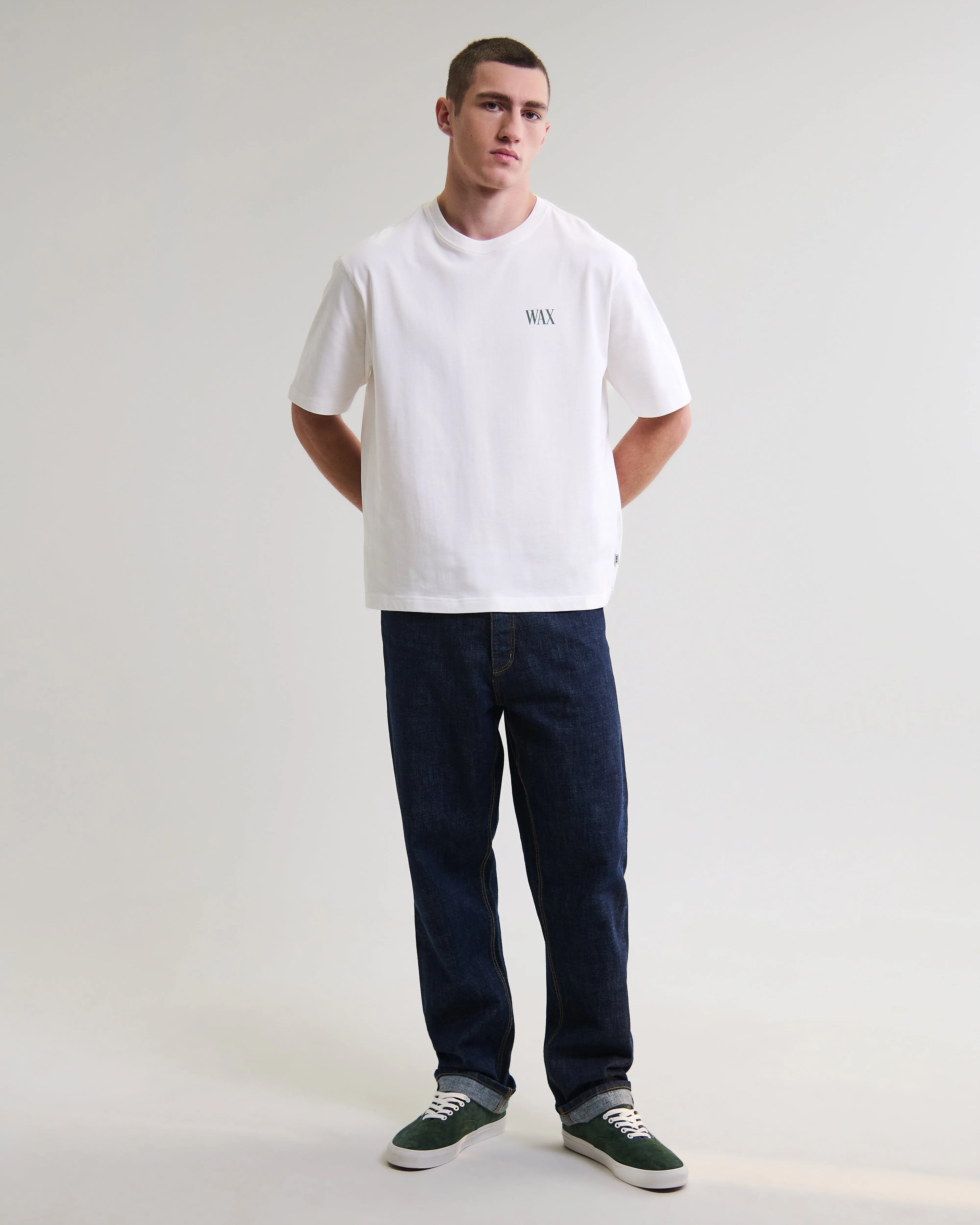 Milton - White And Green Botanical Graphic Cotton T-Shirt sold by Wax London product image thumbnail 4