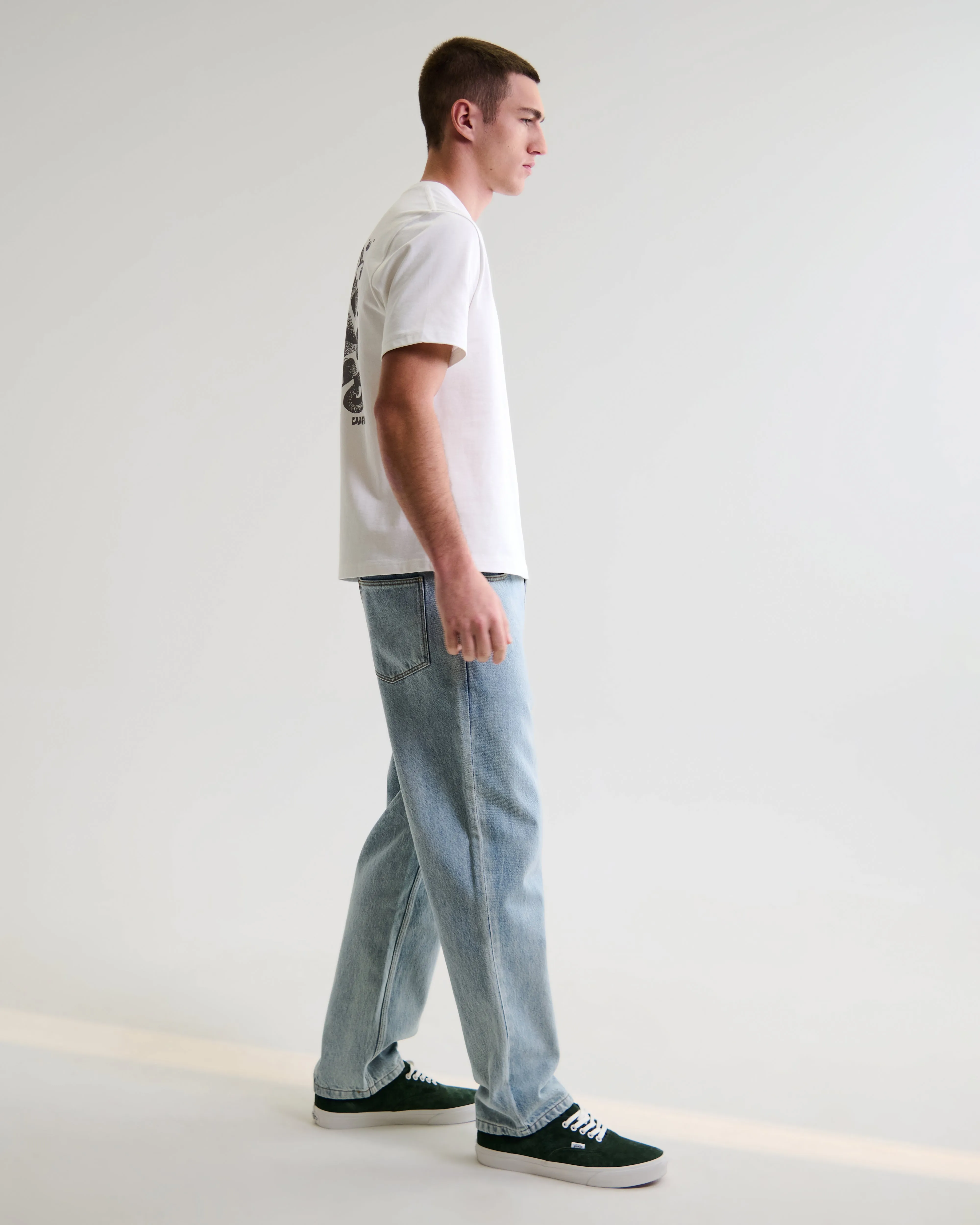 Dean - Off-White And Charcoal 90s Doodle Graphic Cotton T-Shirt sold by Wax London product image thumbnail 5