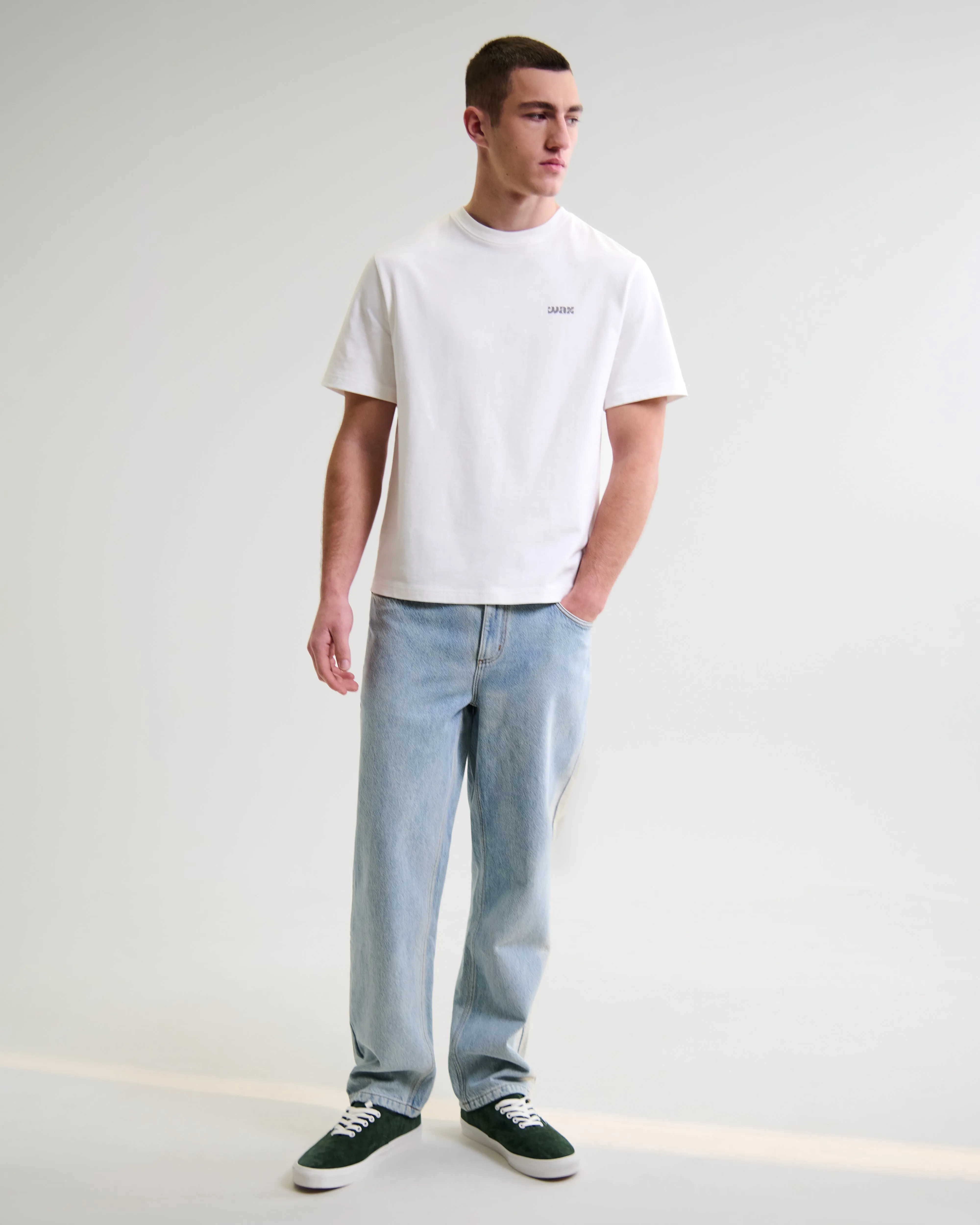 Dean - Off-White And Charcoal 90s Doodle Graphic Cotton T-Shirt sold by Wax London product image thumbnail 4