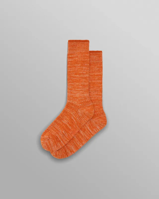 Sandwell - Orange Twisted Cotton Socks made by Wax London