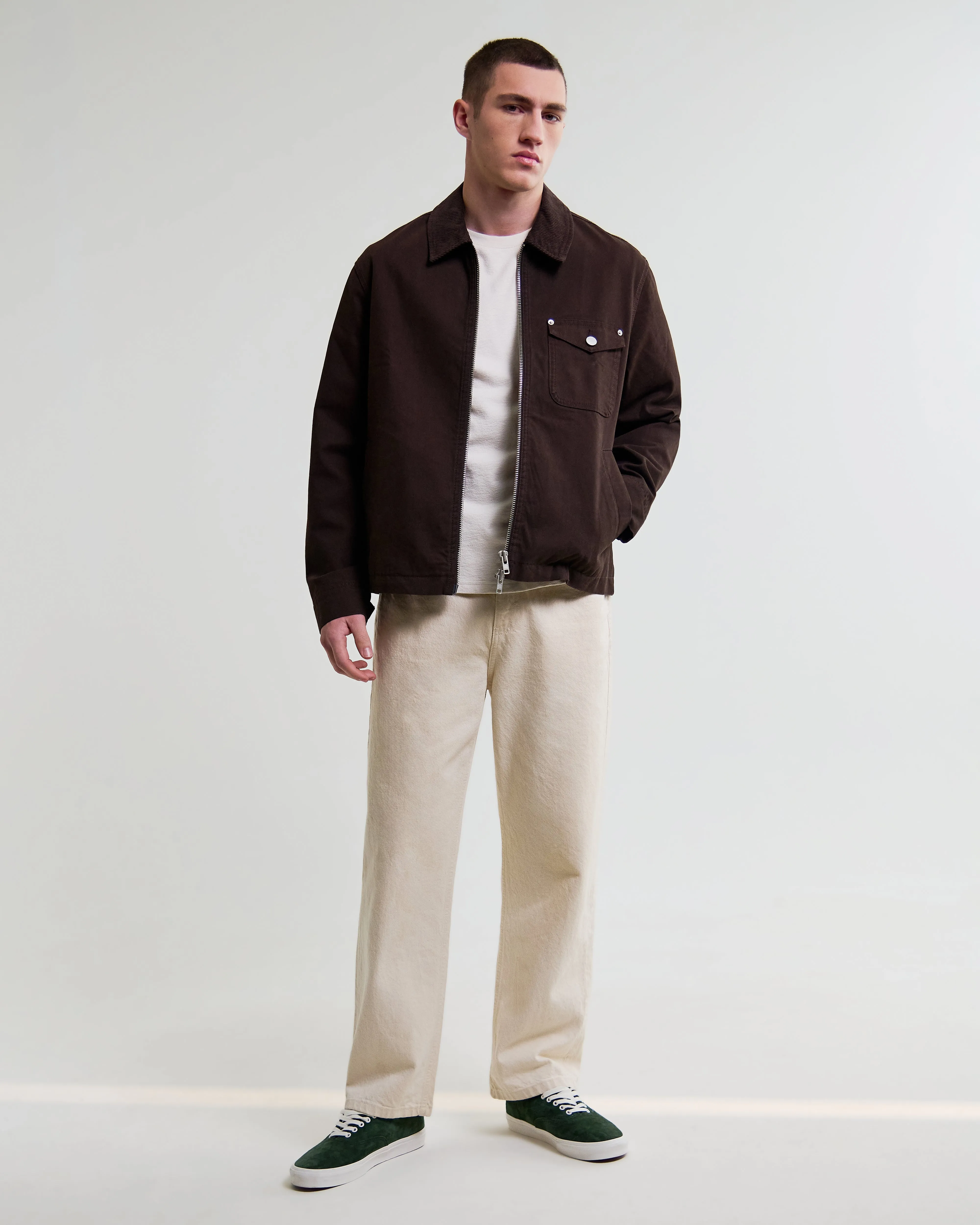 Mason - Dark Brown Peached Canvas Work Jacket sold by Wax London product image thumbnail 5