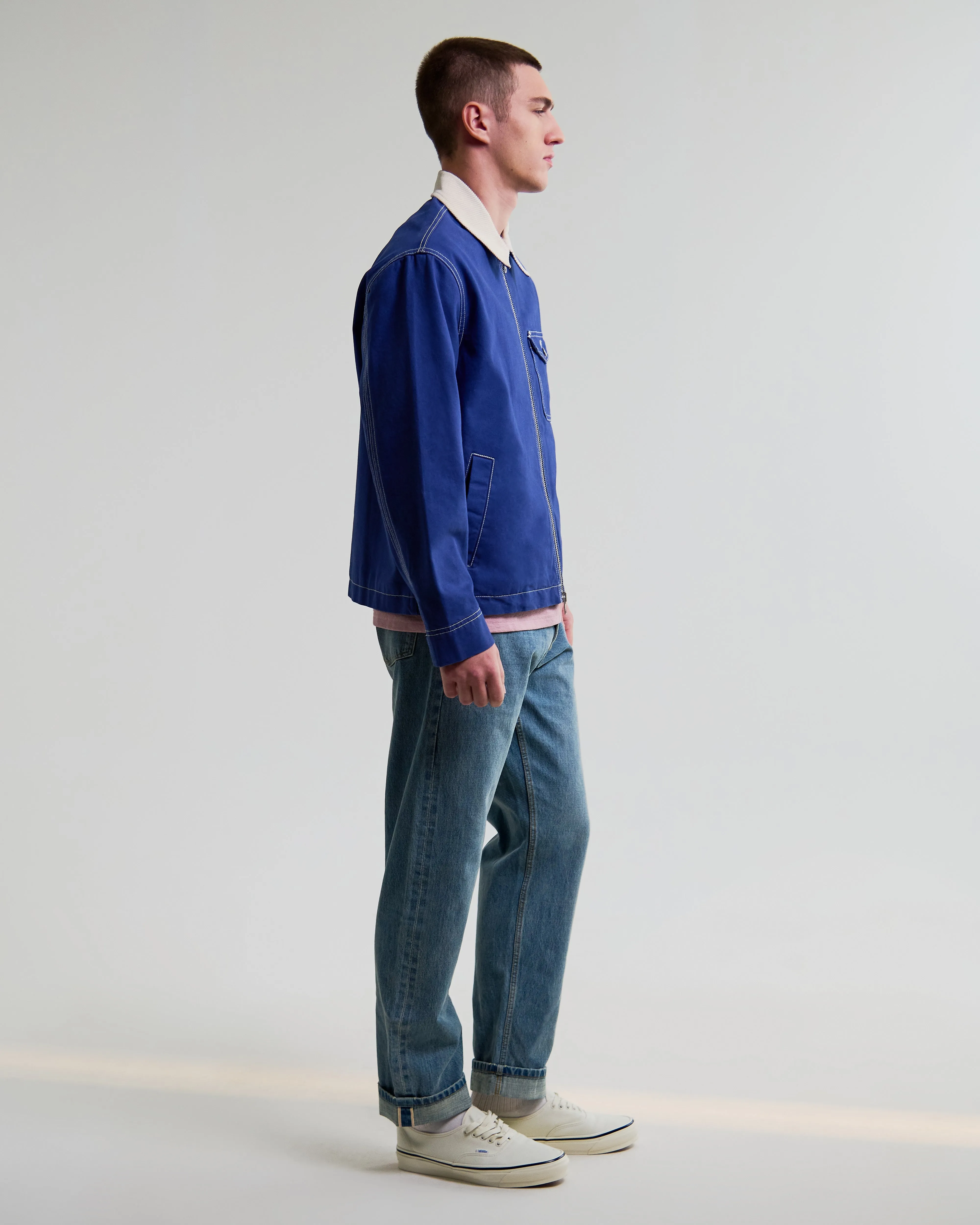 Mason - Blue Peached Canvas Work Jacket sold by Wax London product image thumbnail 5
