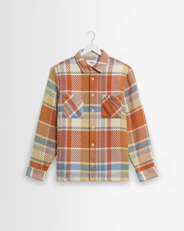 Whiting - Multicolour Pastel Bude Check Overshirt made by Wax London
