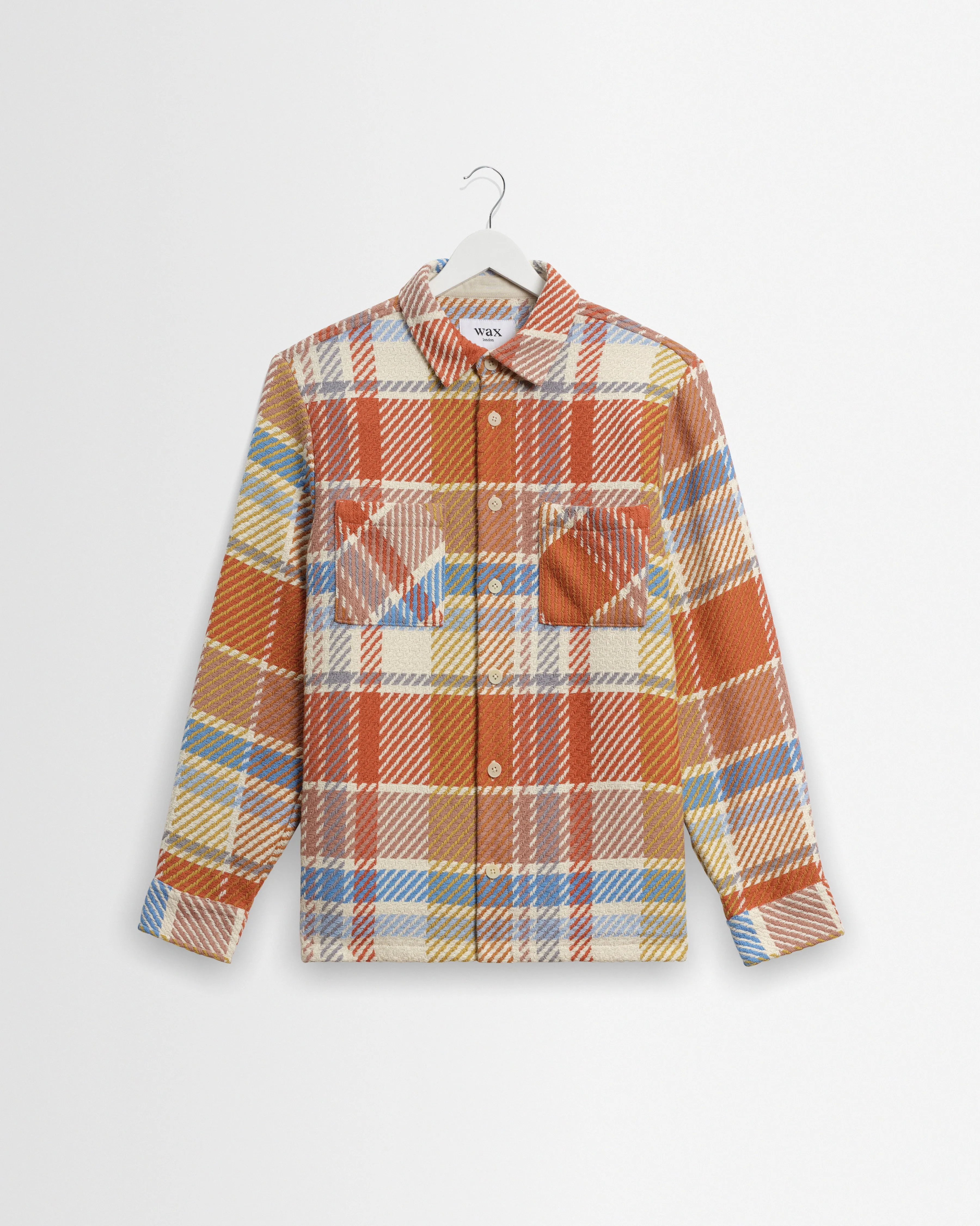 Whiting - Multicolour Pastel Bude Check Overshirt sold by Wax London
