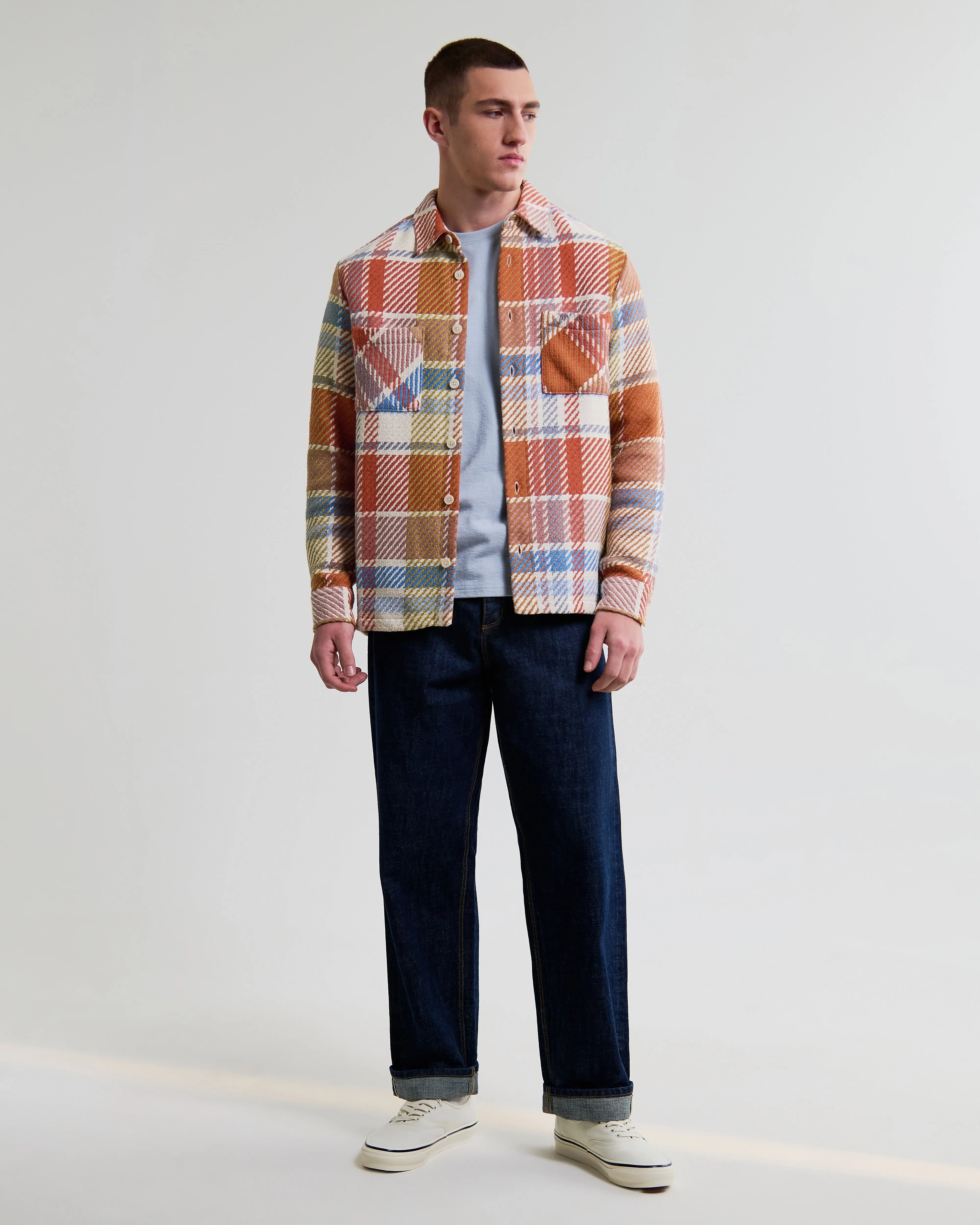 Whiting - Multicolour Pastel Bude Check Overshirt sold by Wax London product image thumbnail 4