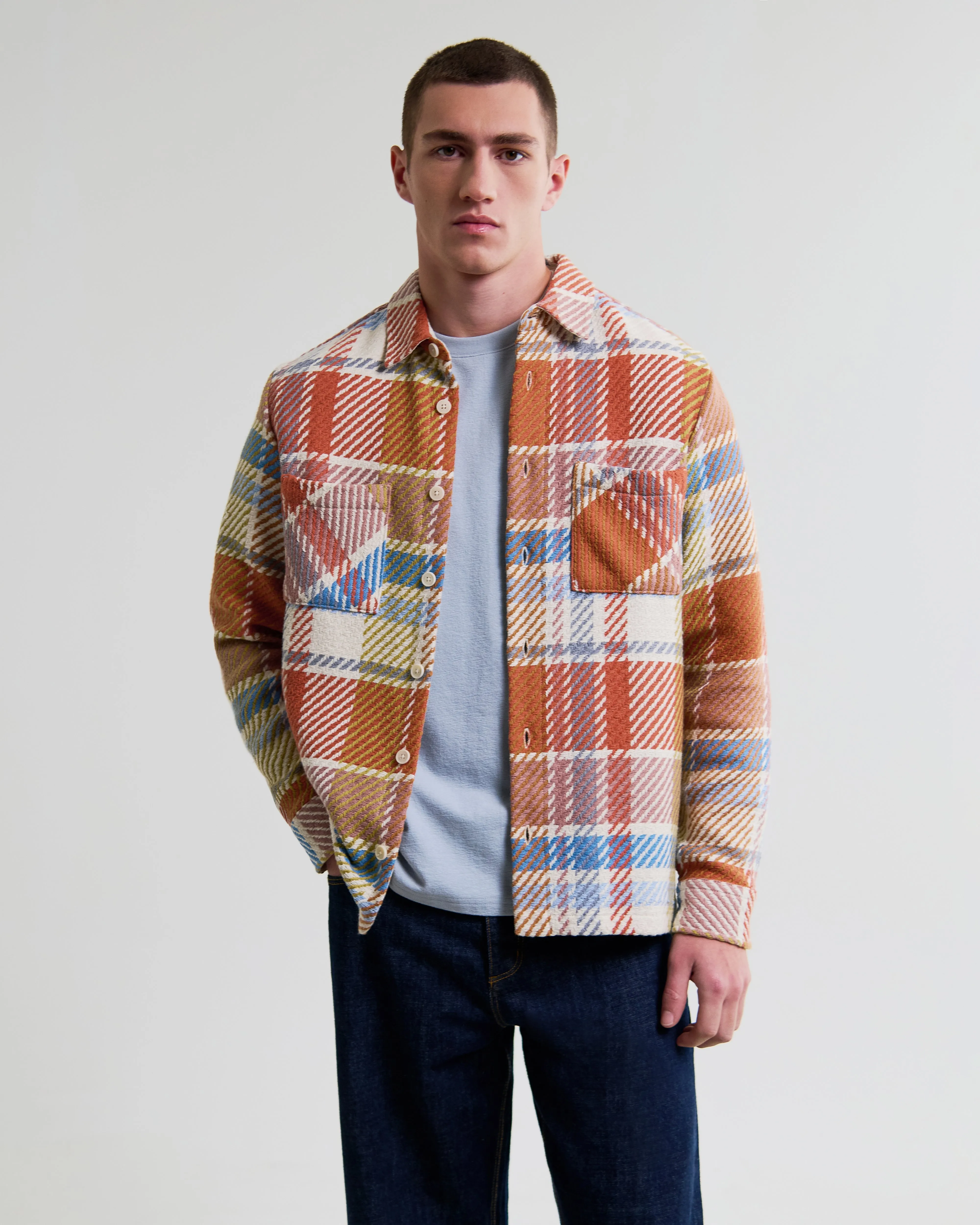 Whiting - Multicolour Pastel Bude Check Overshirt sold by Wax London product image thumbnail 2