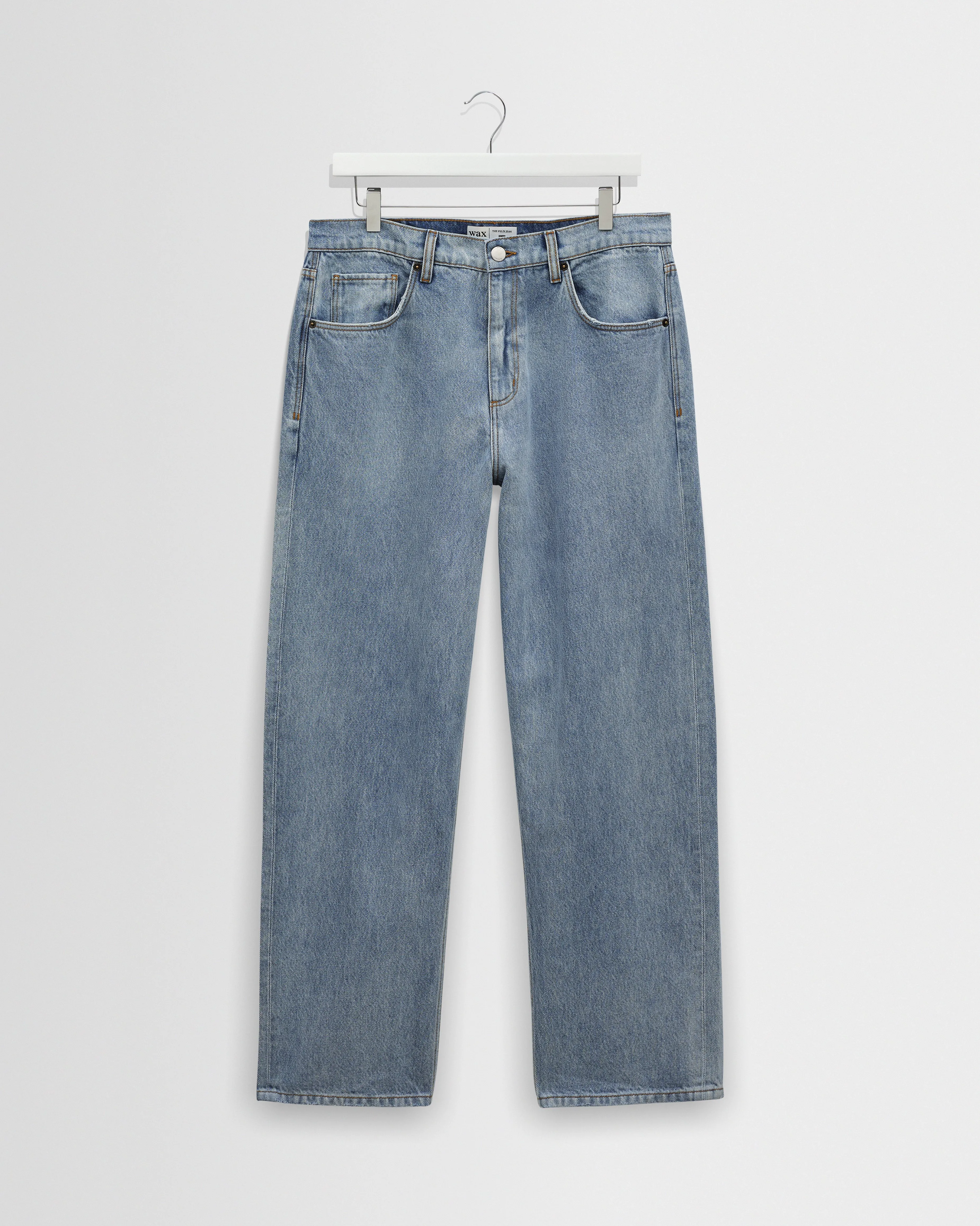 Felix - Light Blue Wash Loose Fit Denim Jeans sold by Wax London