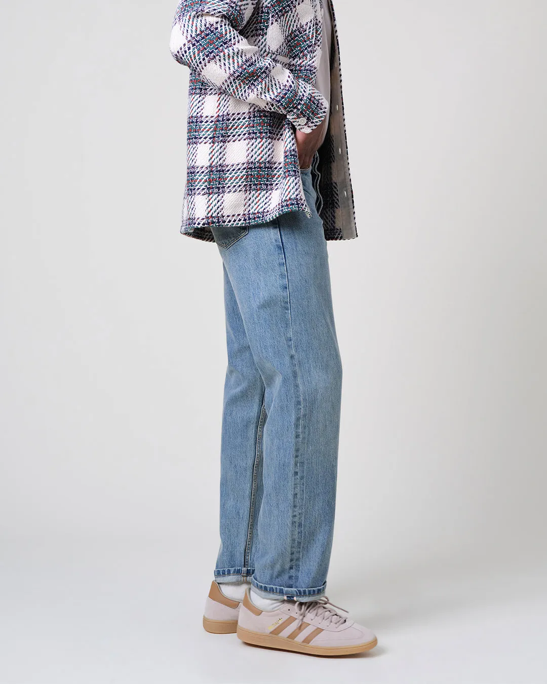 Russell - Blue Wash Selvedge Straight Fit Denim Jeans sold by Wax London product image thumbnail 5