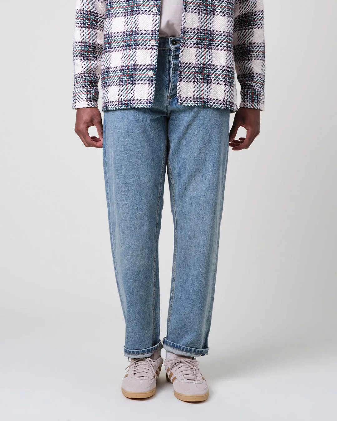 Russell - Blue Wash Selvedge Straight Fit Denim Jeans sold by Wax London product image thumbnail 4