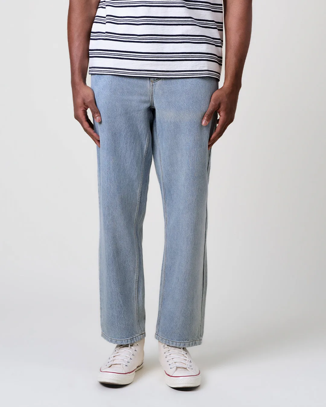 Russell - Light Blue Wash Straight Fit Denim Jeans sold by Wax London product image thumbnail 2
