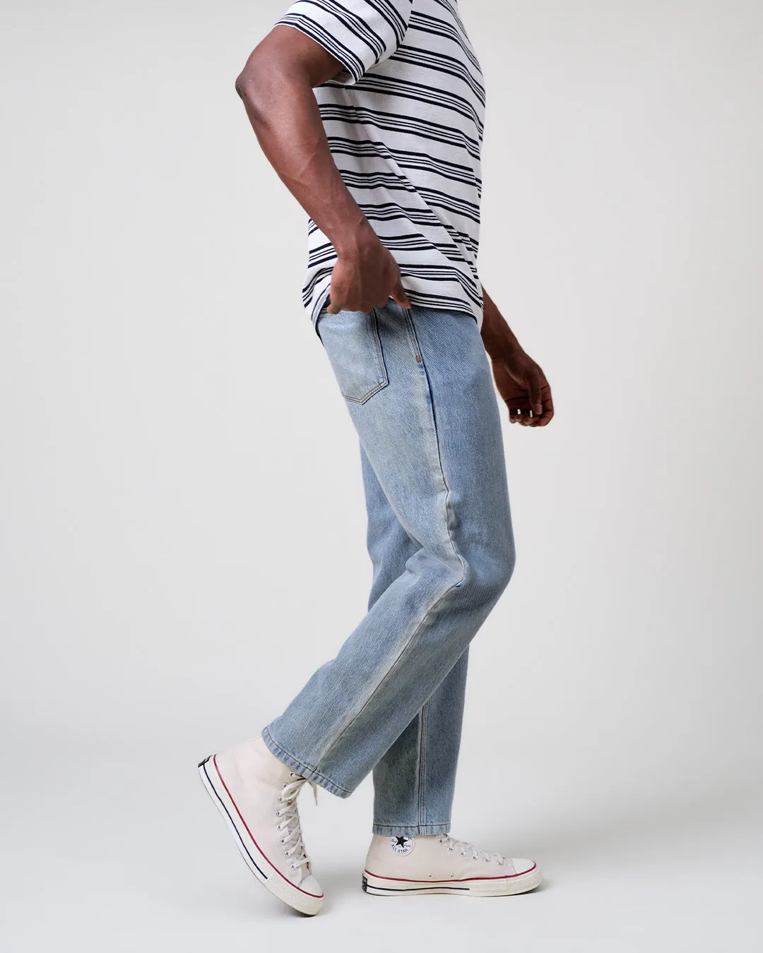 Russell - Light Blue Wash Straight Fit Denim Jeans sold by Wax London product image thumbnail 4