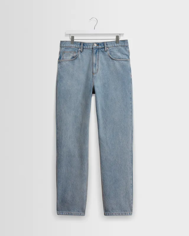 Russell - Light Blue Wash Straight Fit Denim Jeans made by Wax London