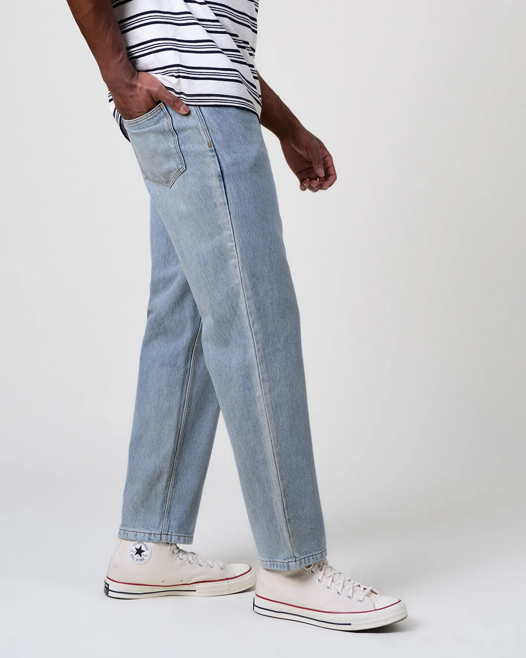 Russell - Light Blue Wash Straight Fit Denim Jeans sold by Wax London product image thumbnail 5