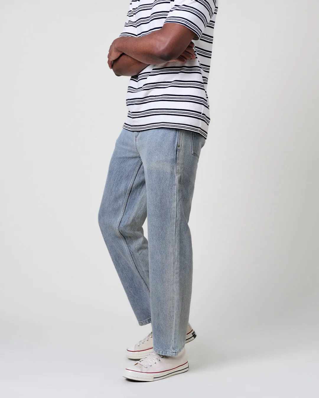 Russell - Light Blue Wash Straight Fit Denim Jeans sold by Wax London product image thumbnail 3