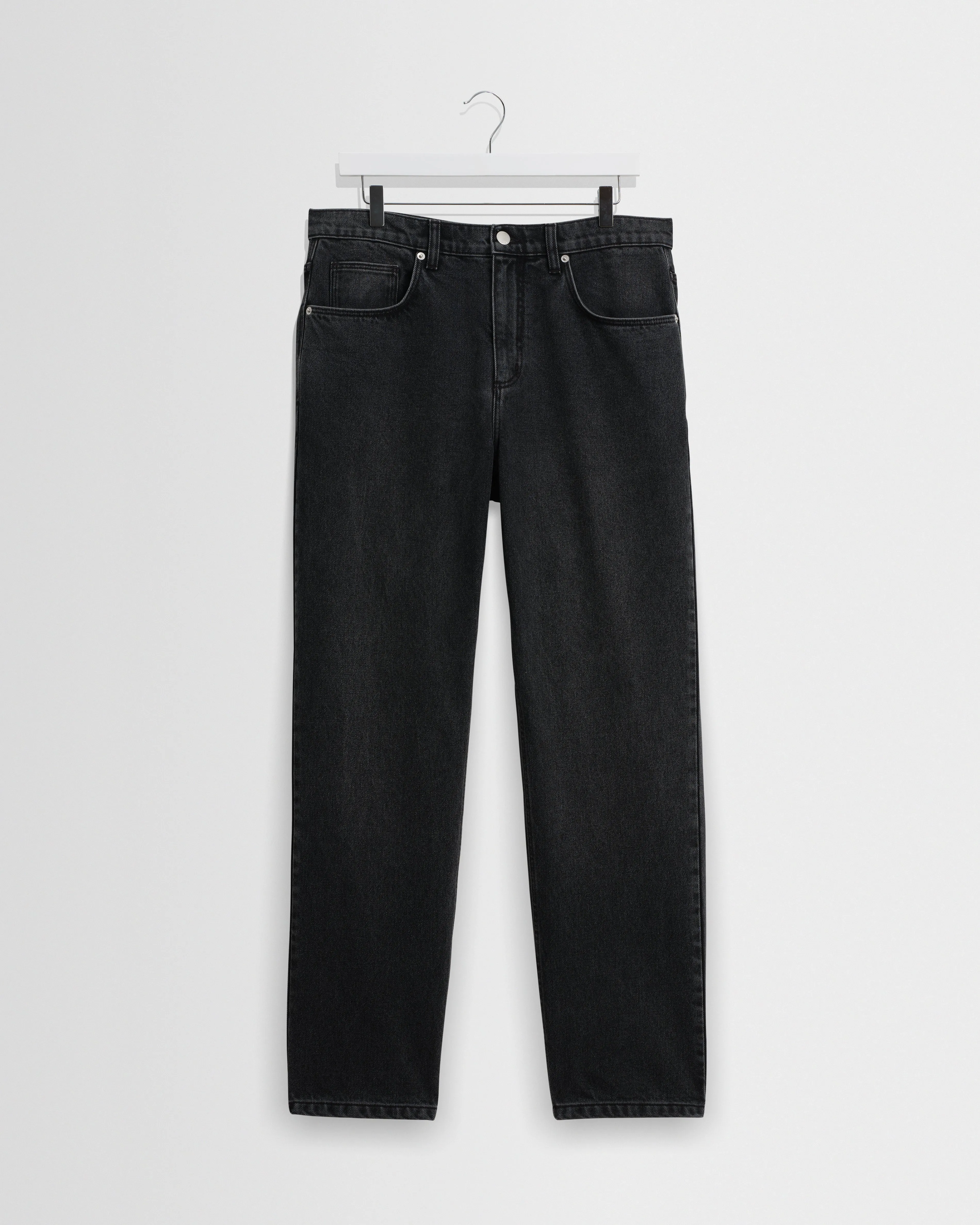 Russell - Washed Black Straight Fit Denim Jeans sold by Wax London