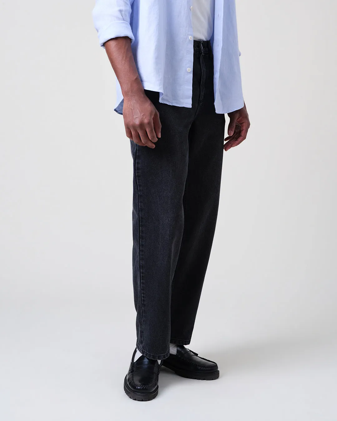 Russell - Washed Black Straight Fit Denim Jeans sold by Wax London product image thumbnail 4