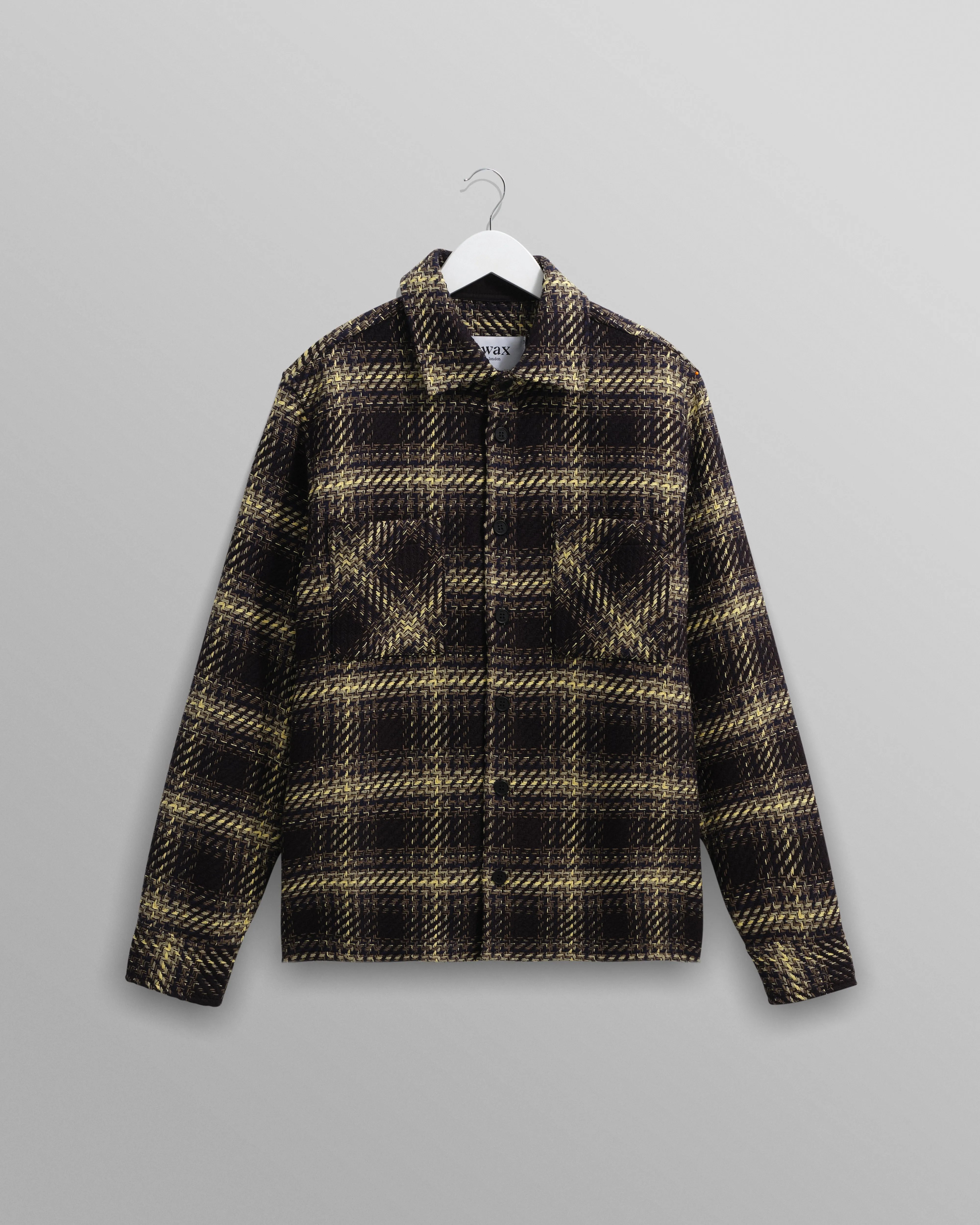 Whiting - Black And Yellow Hutton Check Overshirt sold by Wax London