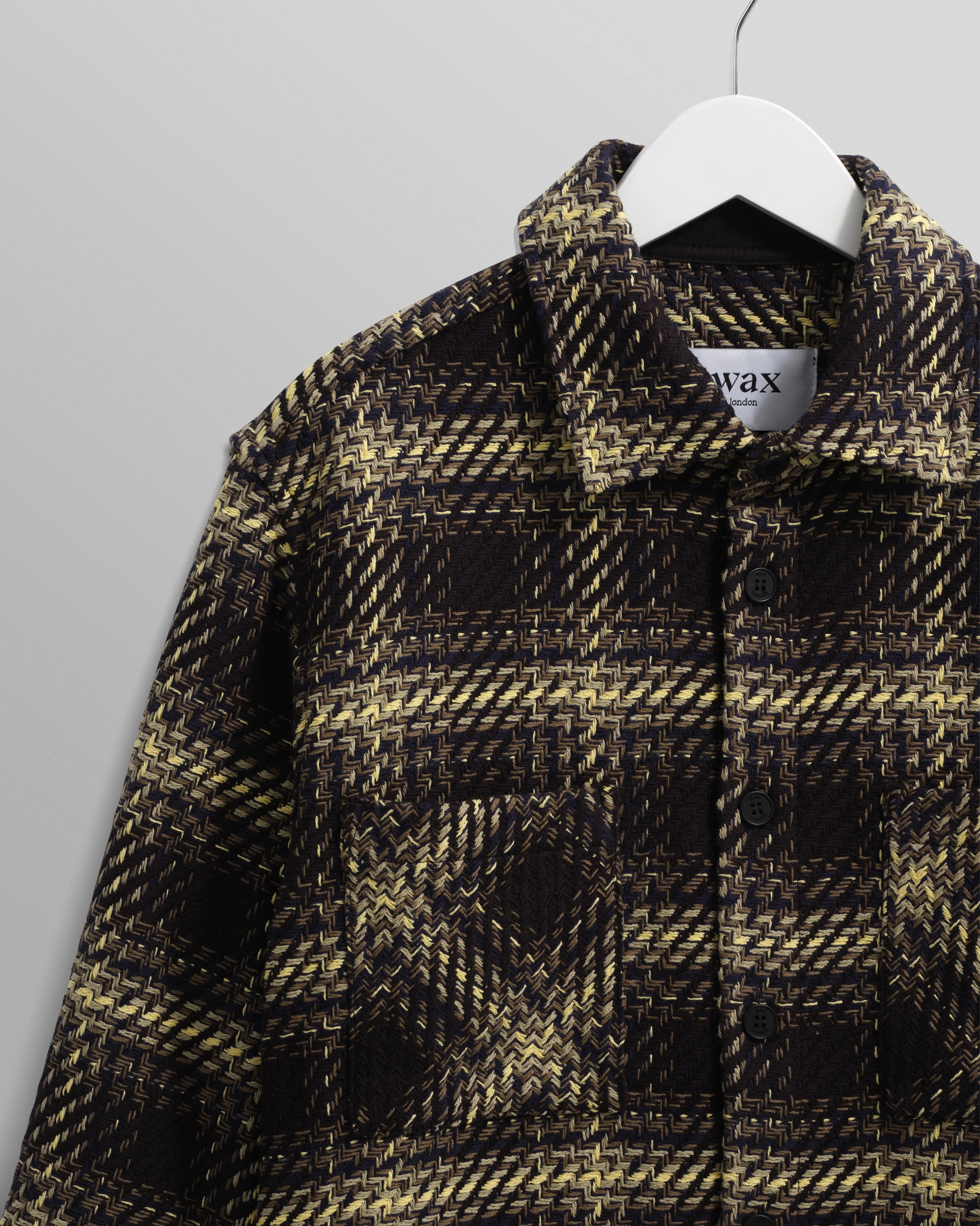 Whiting - Black And Yellow Hutton Check Overshirt sold by Wax London product image thumbnail 2