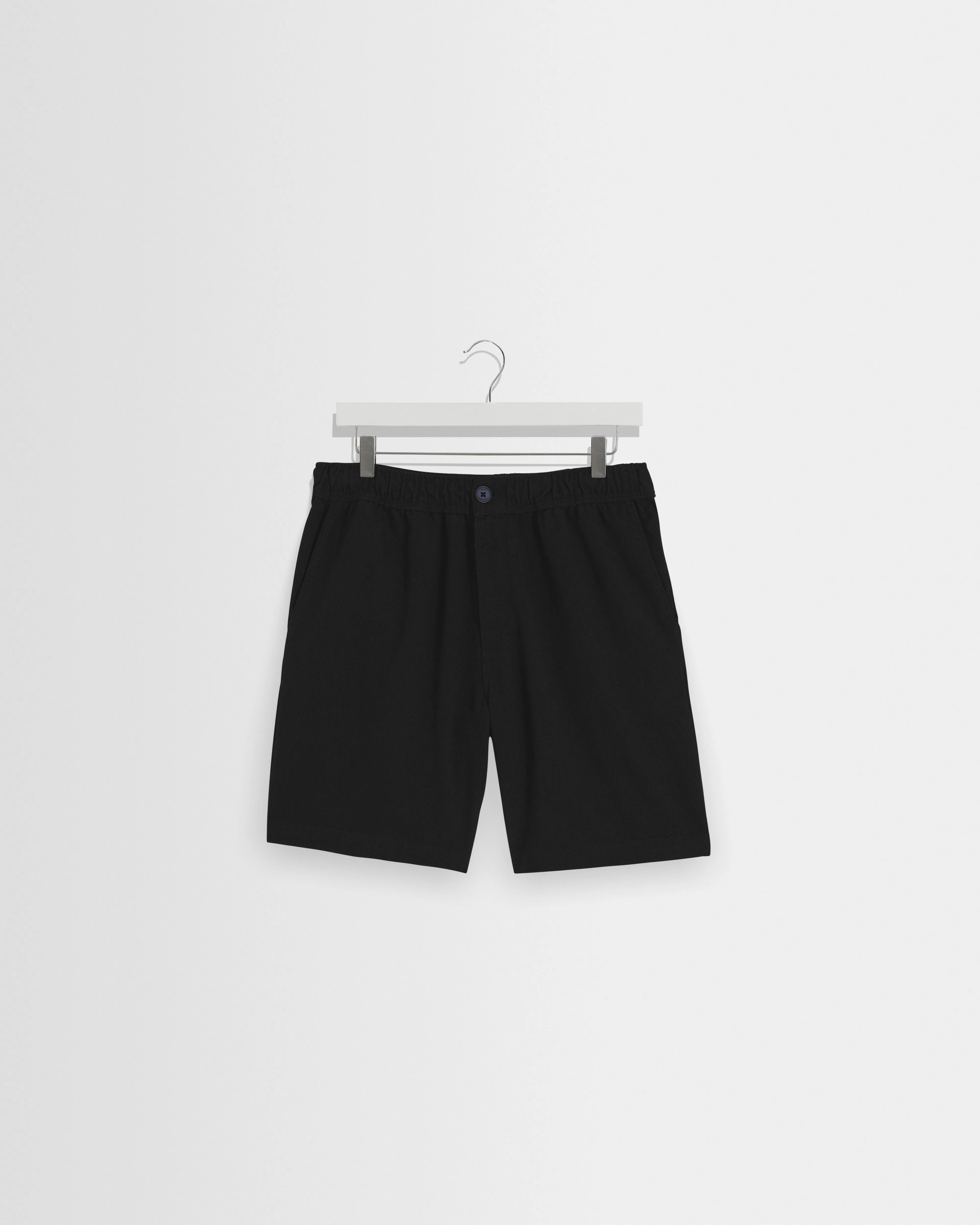 Kurt - Black Organic Cotton Twill Shorts sold by Wax London