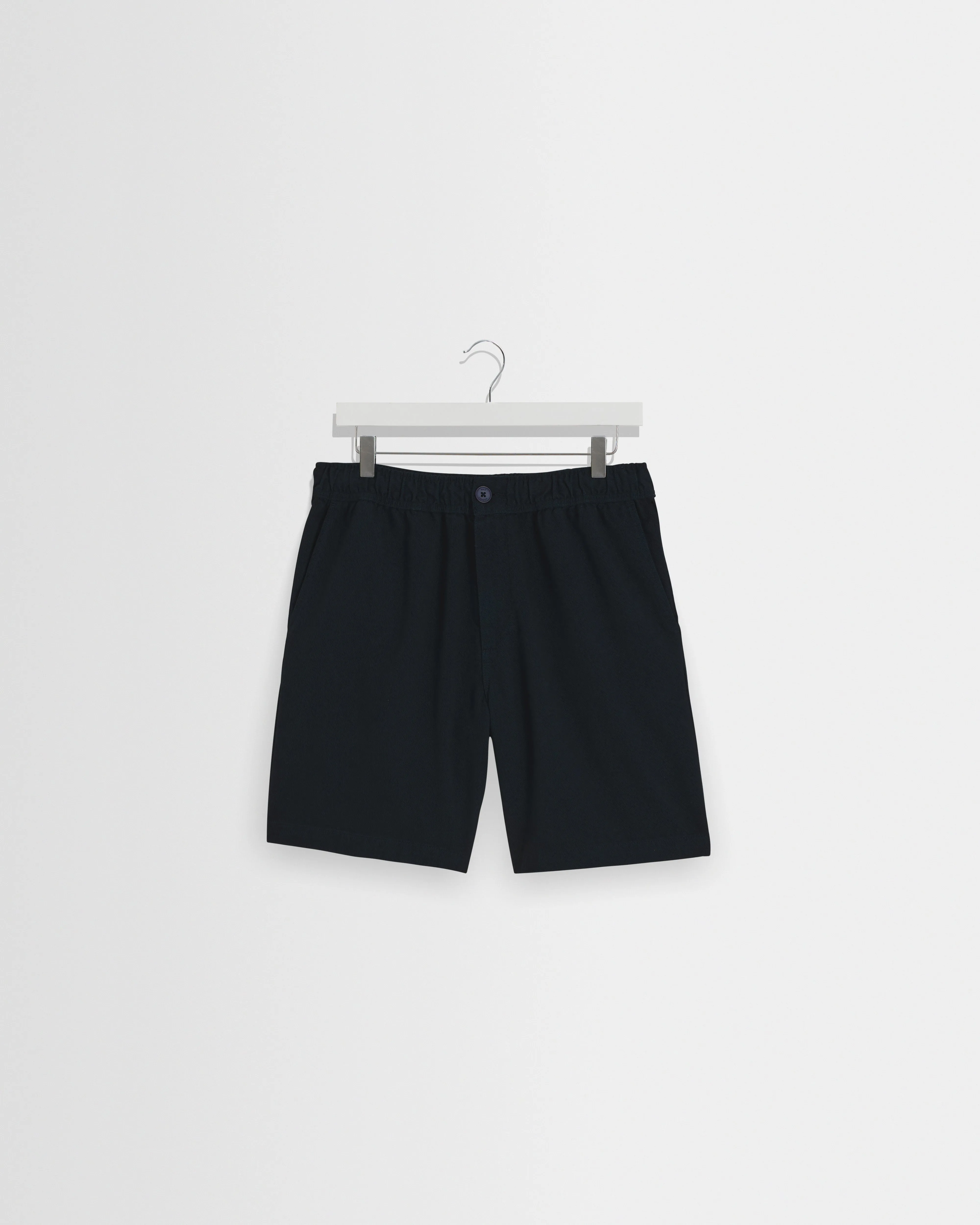 Kurt - Navy Organic Cotton Twill Shorts sold by Wax London