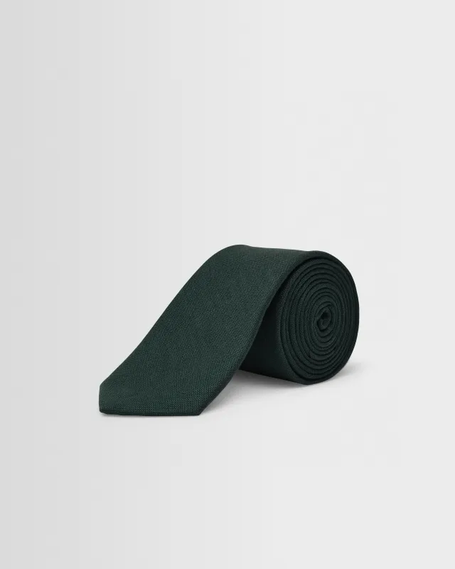 Pavillion - Dark Green Linen Tie made by Wax London
