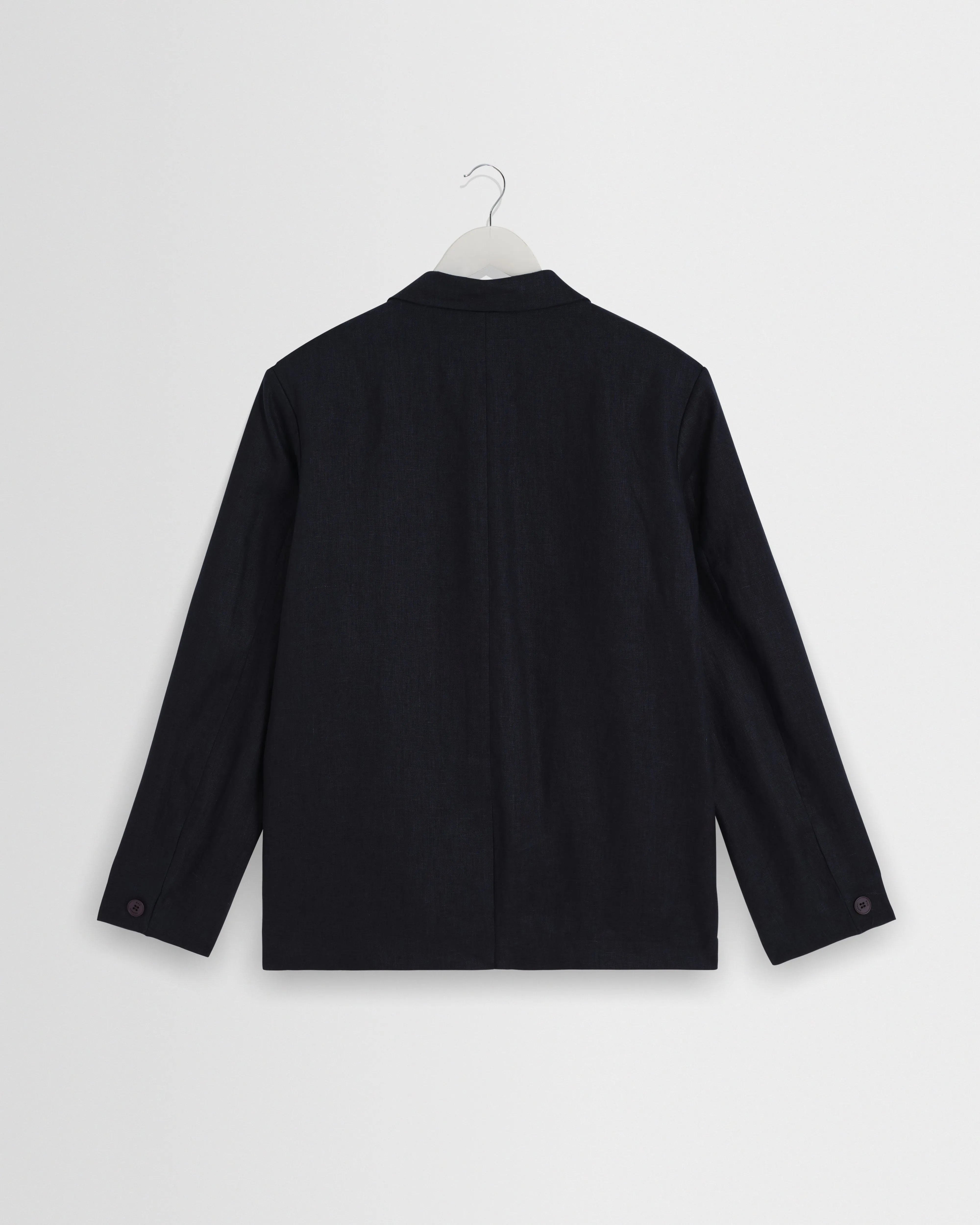 Fintry - Navy Linen Single-Breasted Blazer sold by Wax London product image thumbnail 3